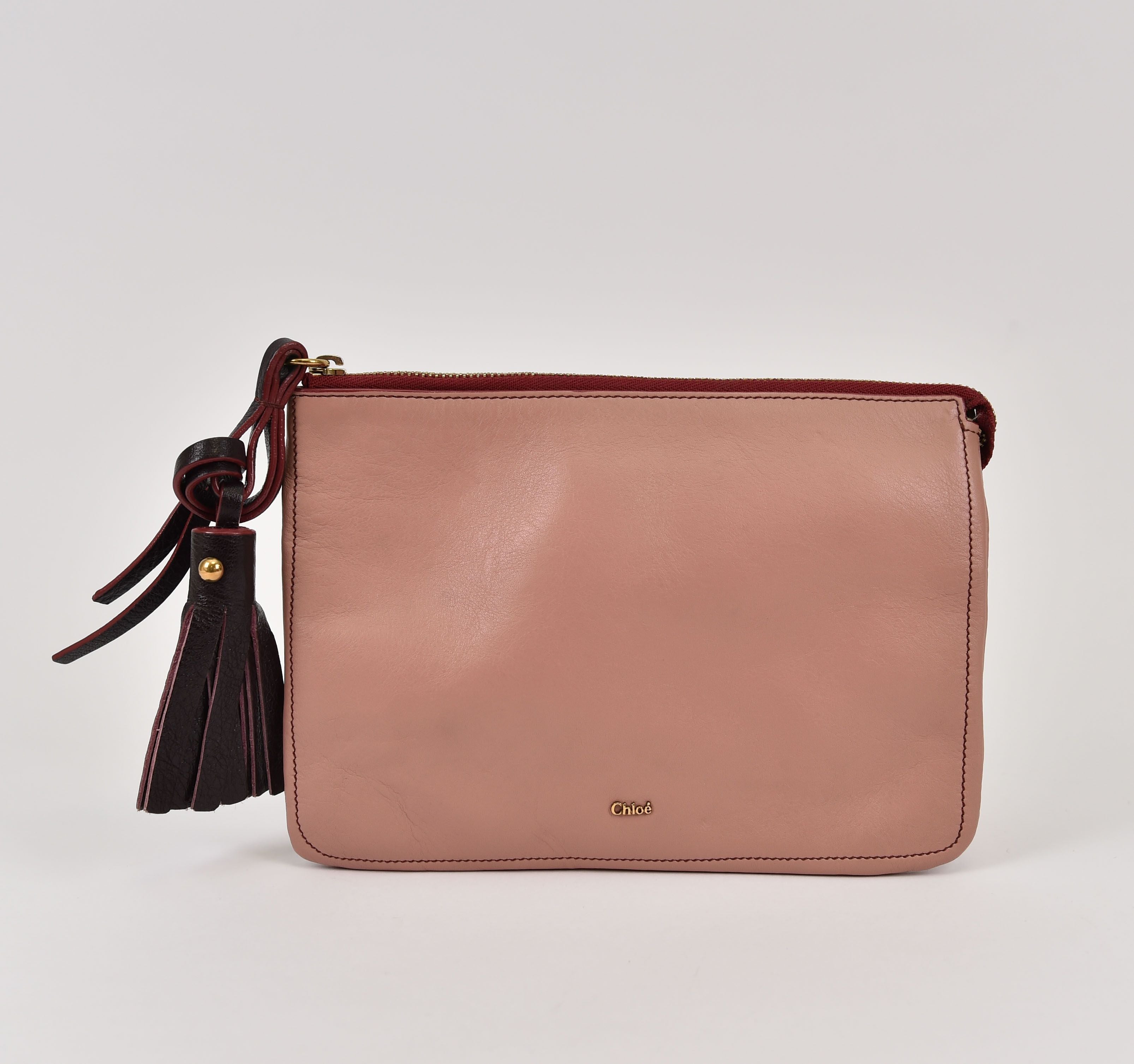 Chloé Zip Pouch / Clutch (tasseled leather pouch) - Image 4