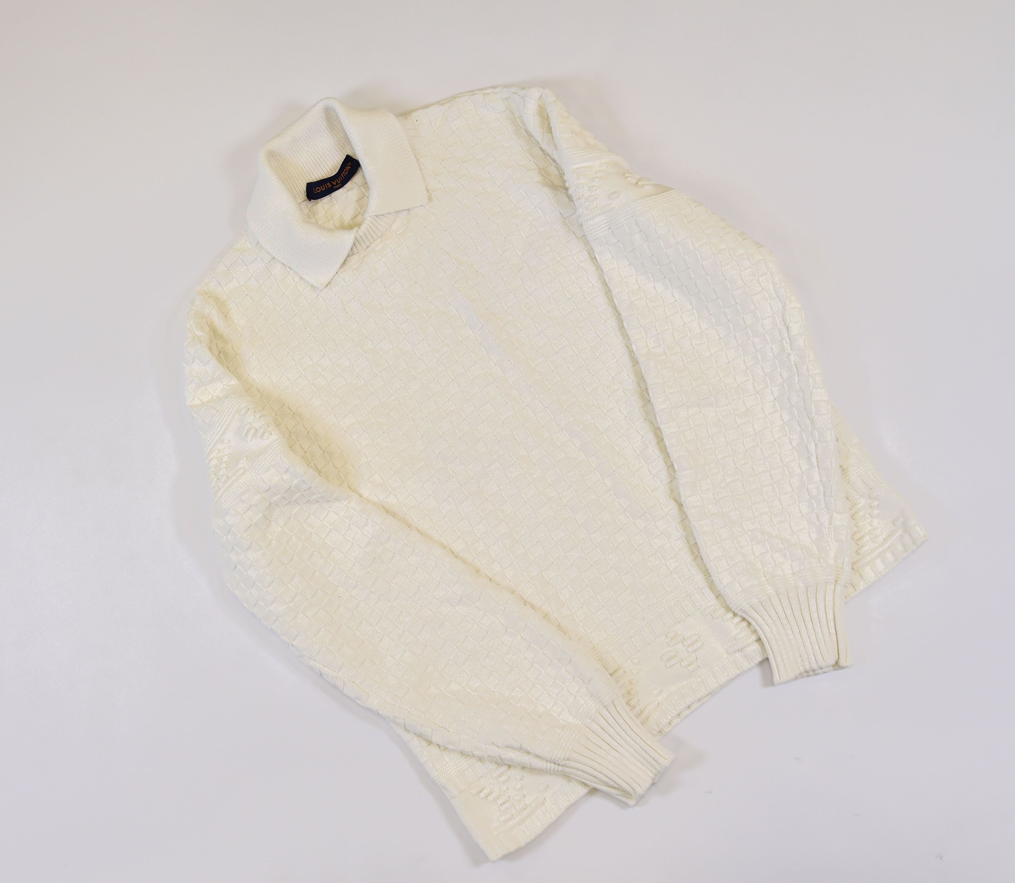 Louis Vuitton Monogram Jacquard Knit Polo Jumper (Since 1854 collection) - Image 2