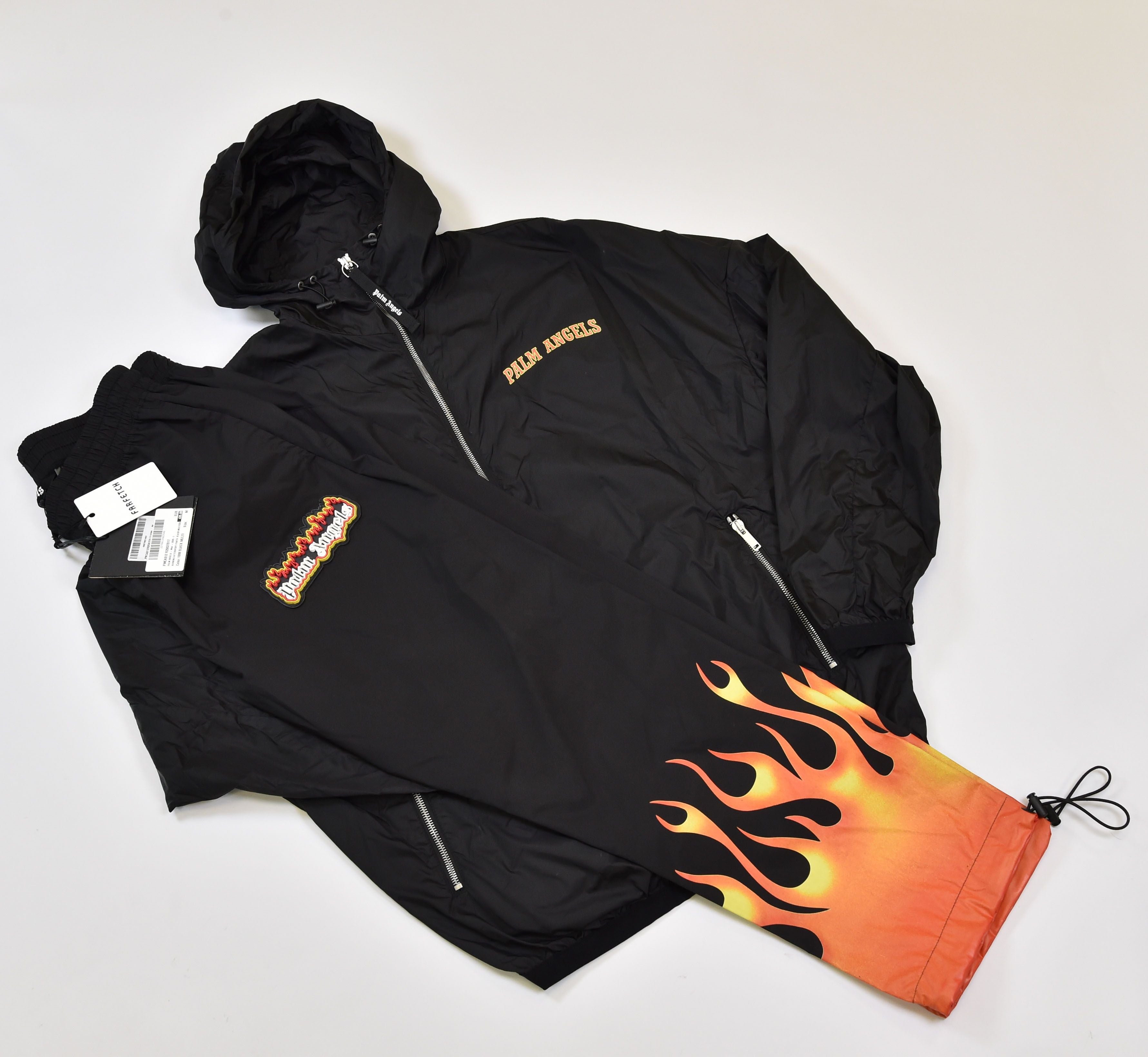 Palm Angels Flame Print Half-Zip Track Jacket & Trousers Set - Image 1
