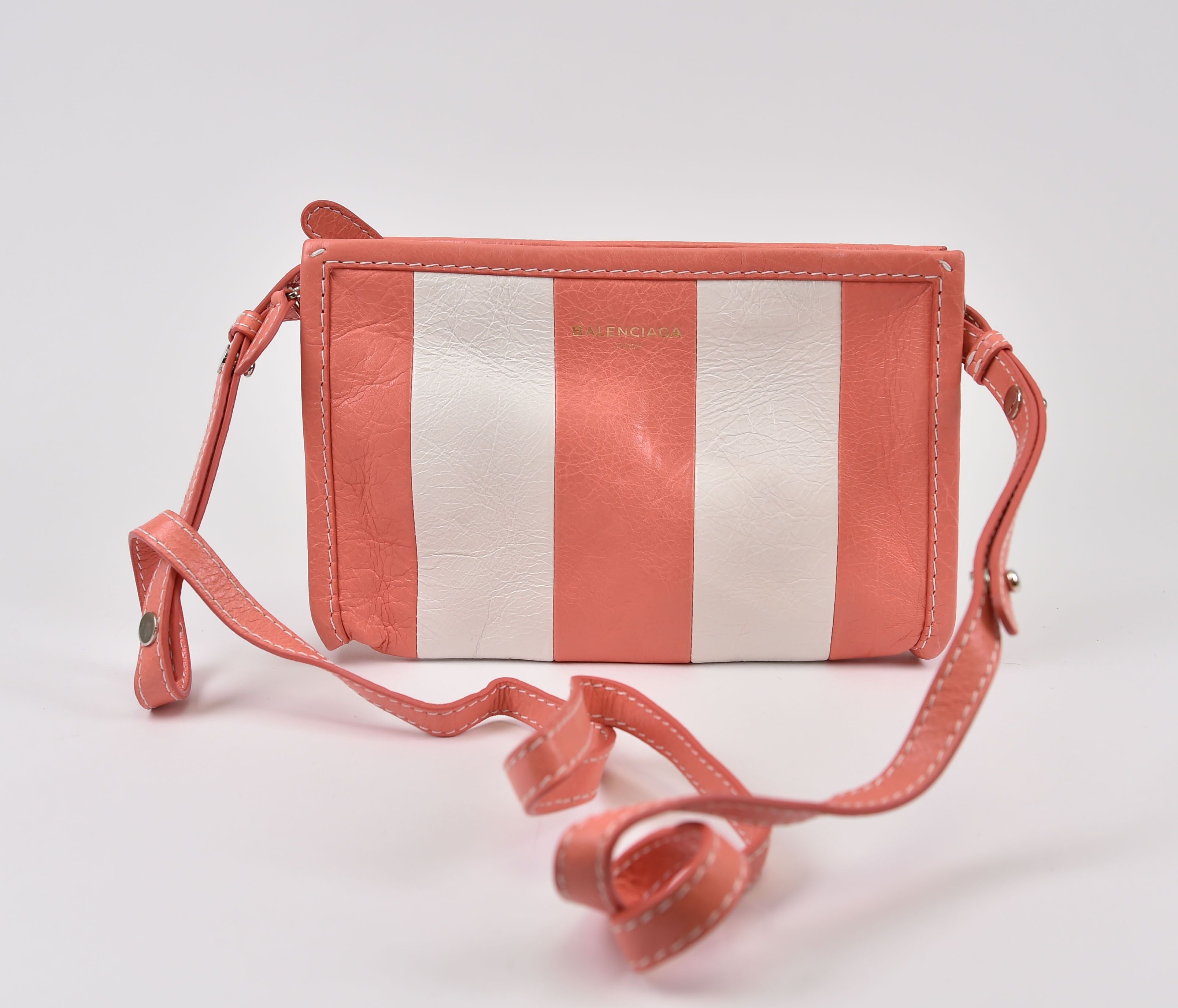 Balenciaga Striped Leather Pouch / Wallet-on-Strap - Image 2