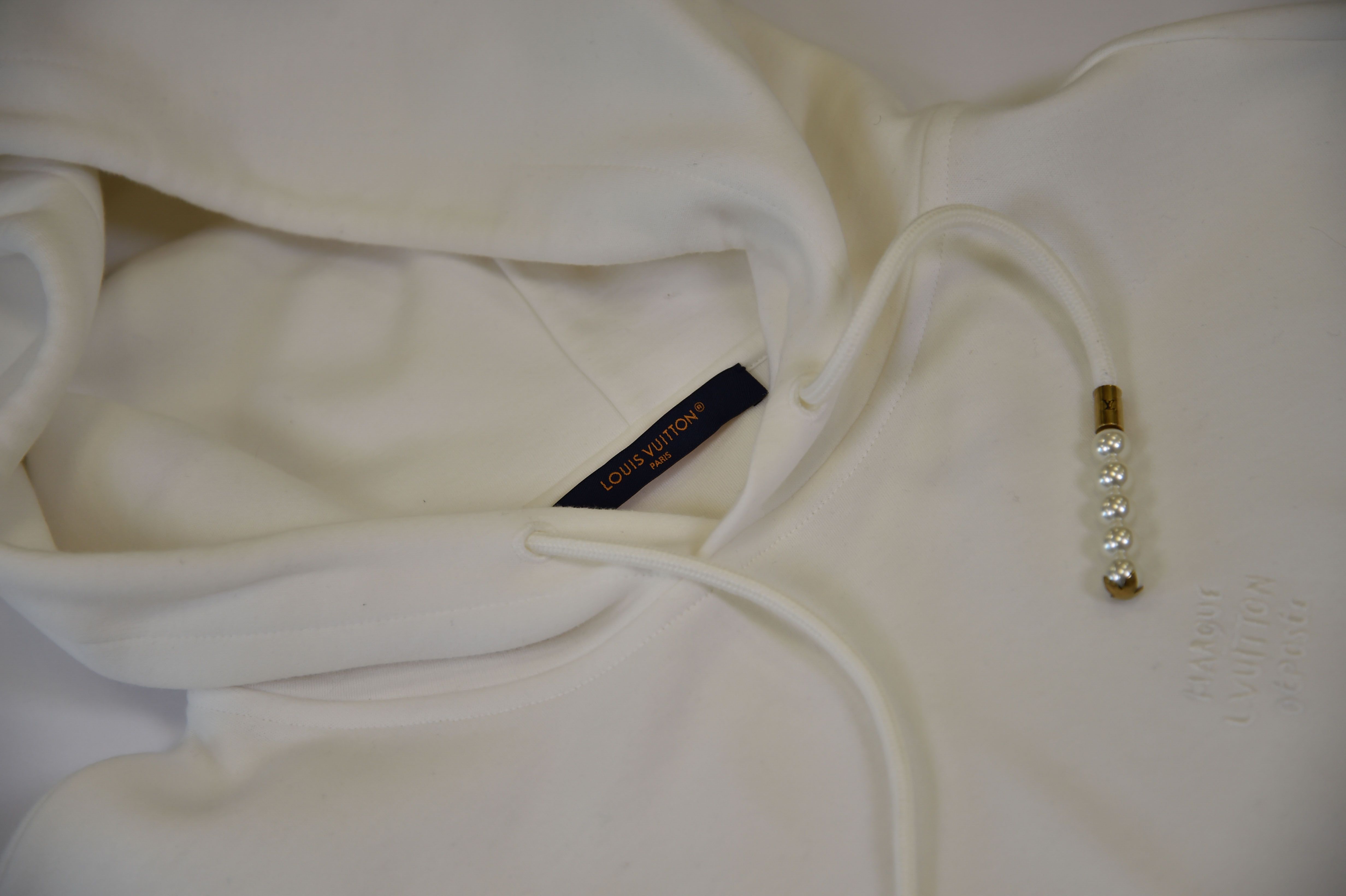 Louis Vuitton Hooded Sweatshirt with Pearl Drawstring Detail - Image 2