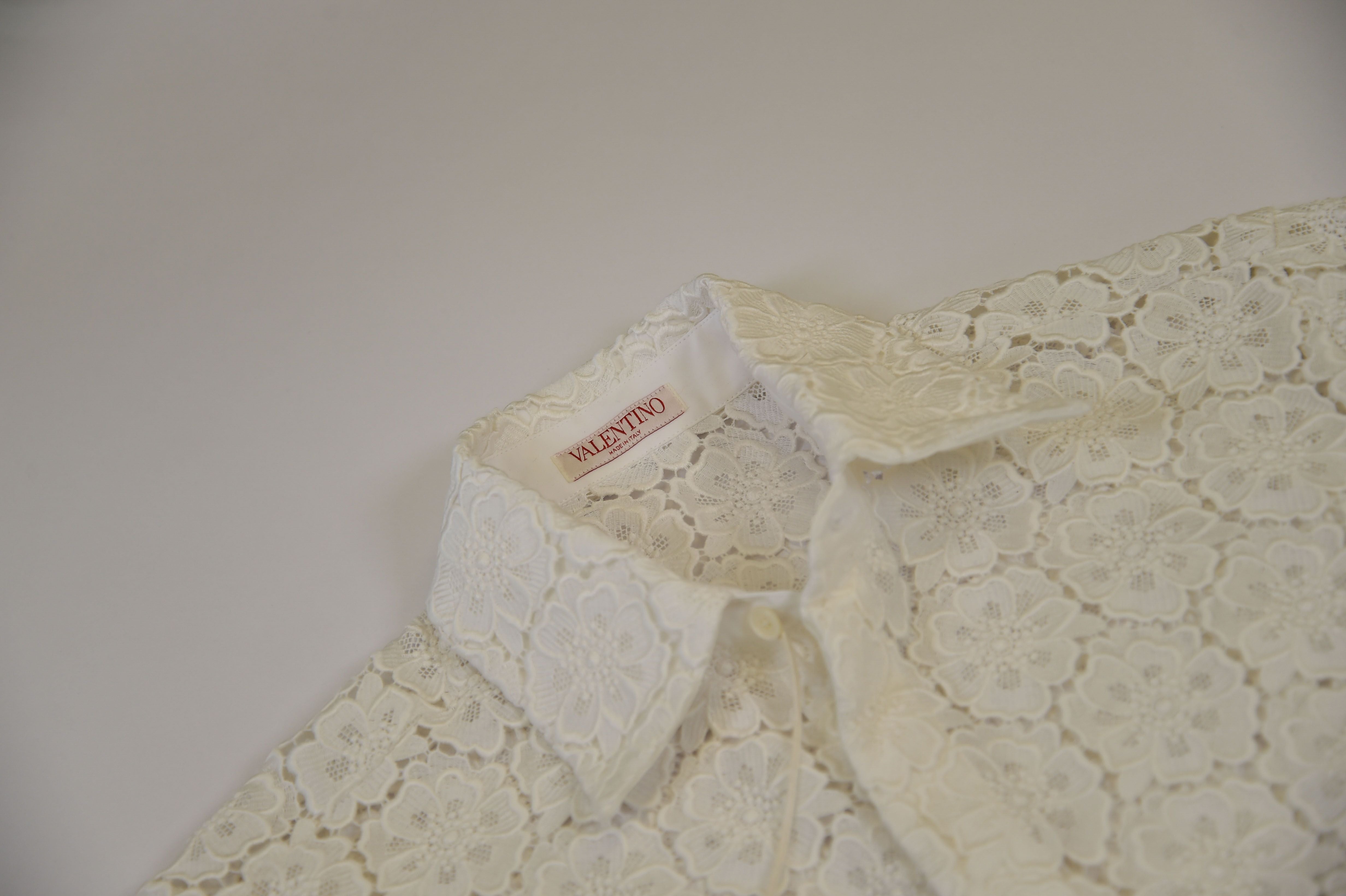 Valentino Floral Lace Collared Blouse/Shirt - Image 1