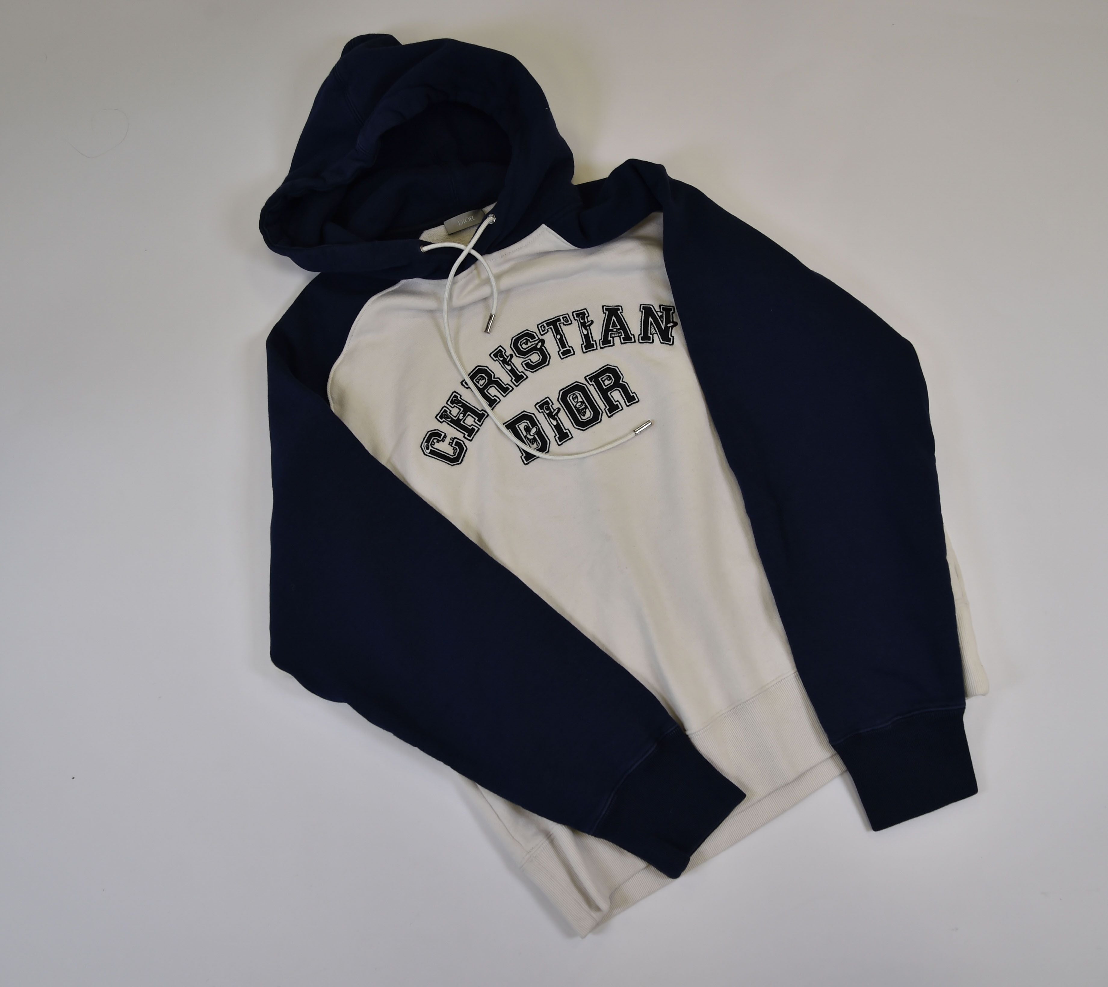 Christian Dior Christian Dior Oblique/Varsity Logo Colourblock Hoodie - Image 1