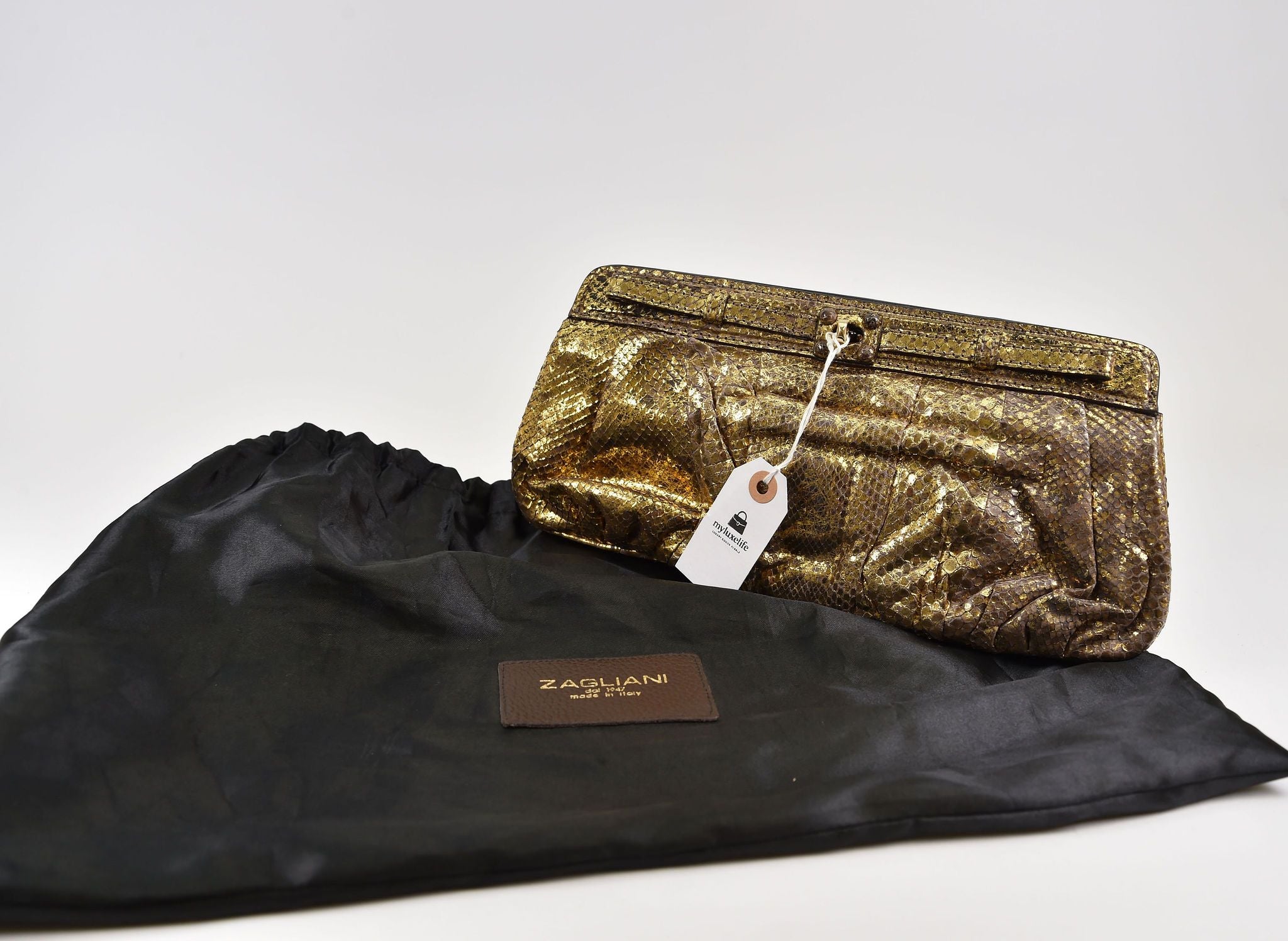 Zagliani Pleated Frame Clutch - Image 10