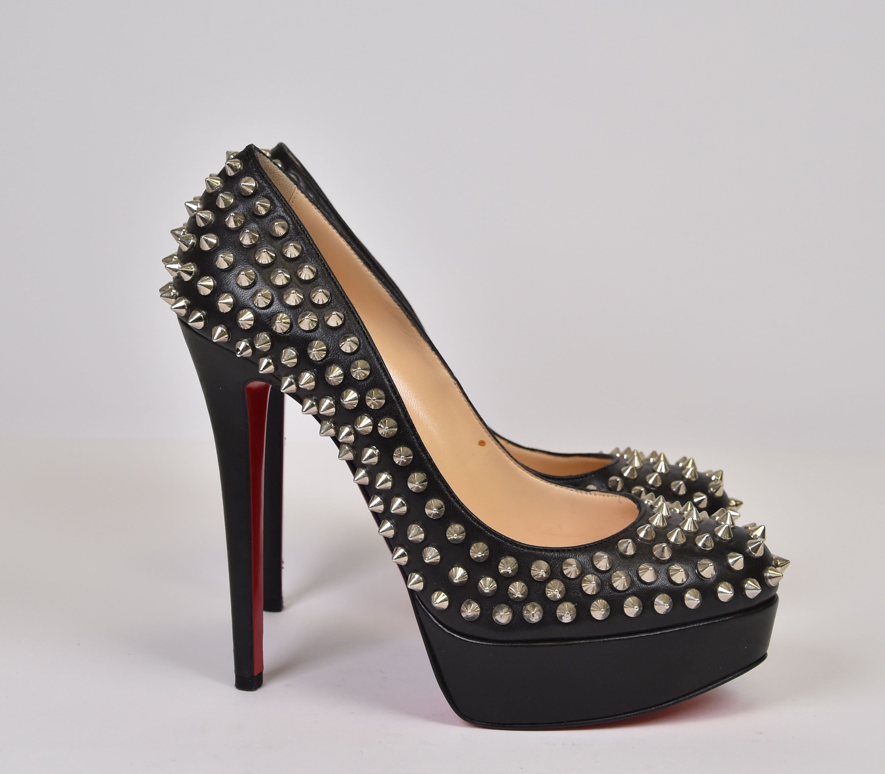 Christian Louboutin Lady Peep Spikes Platform Pump - Image 6