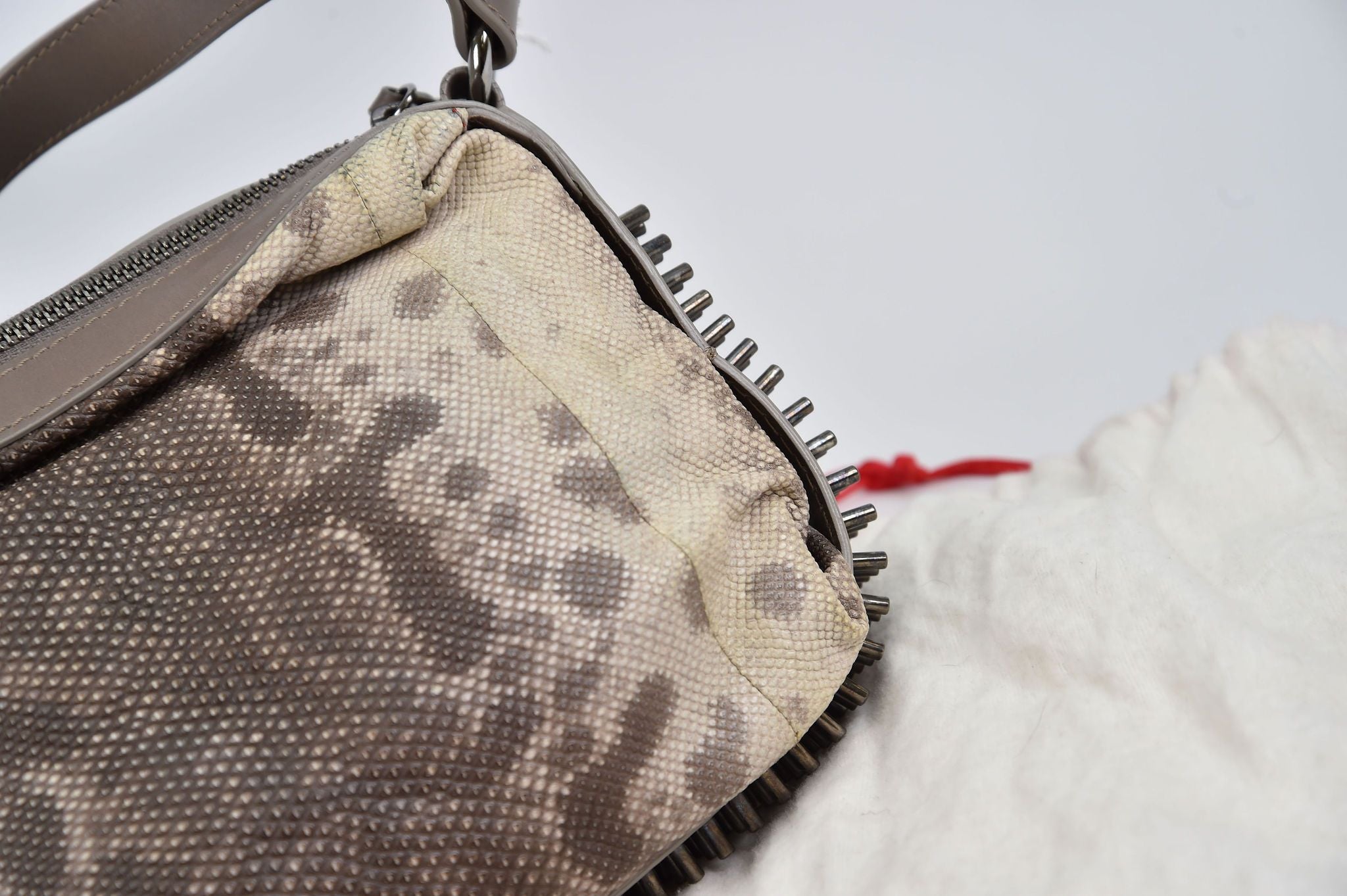 Christian Louboutin Loubiposh Spiked Crossbody Bag (python-embossed) - Image 6