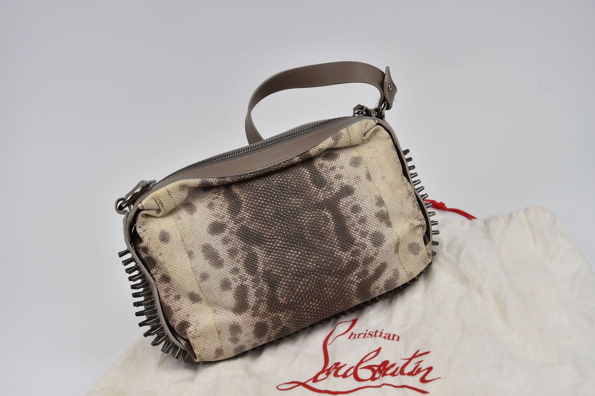 Christian Louboutin Loubiposh Spiked Crossbody Bag (python-embossed) - Image 9
