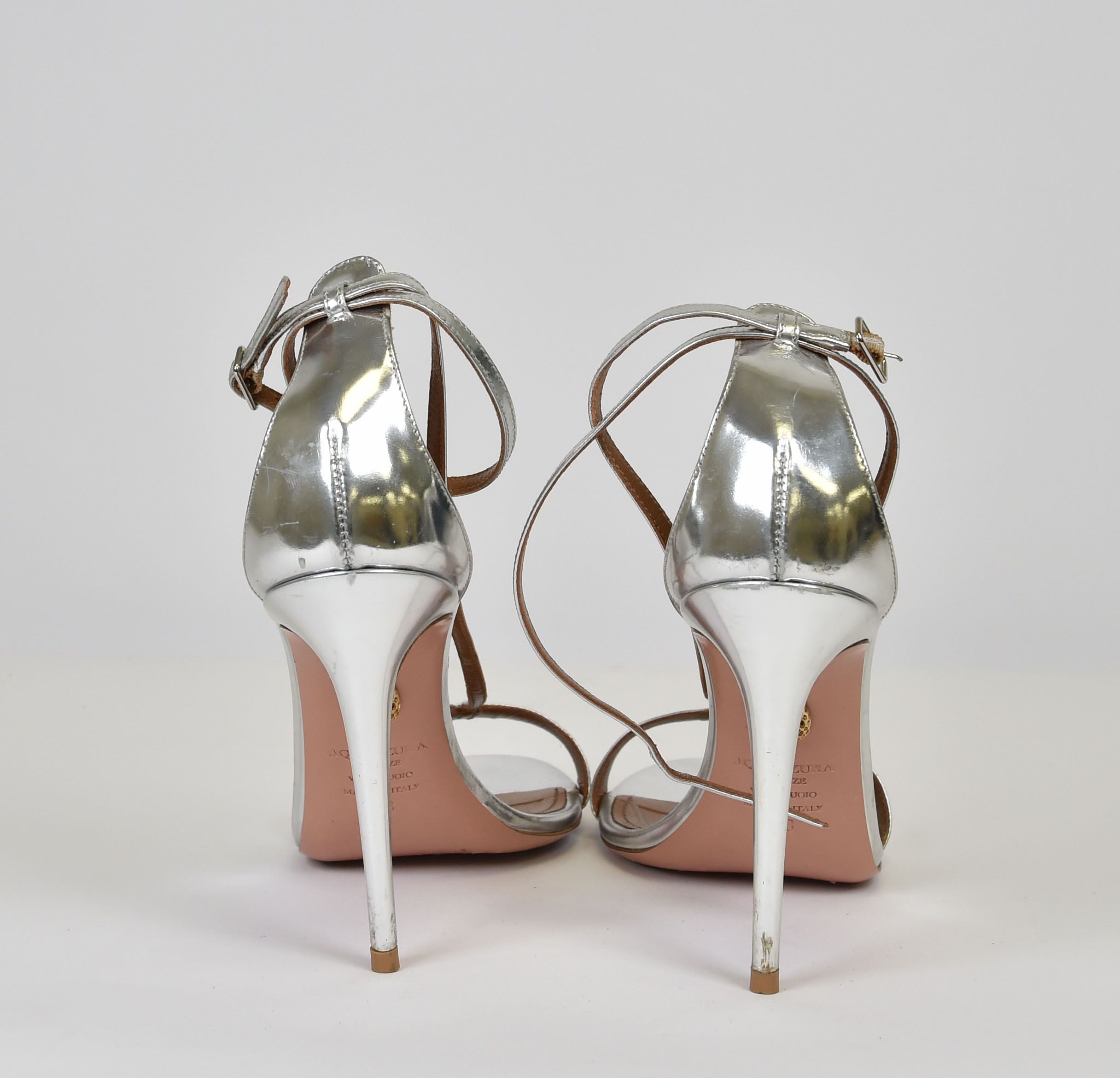 Aquazzura Linda / Strappy Sandal (metallic thin-strap sandal) - Image 4