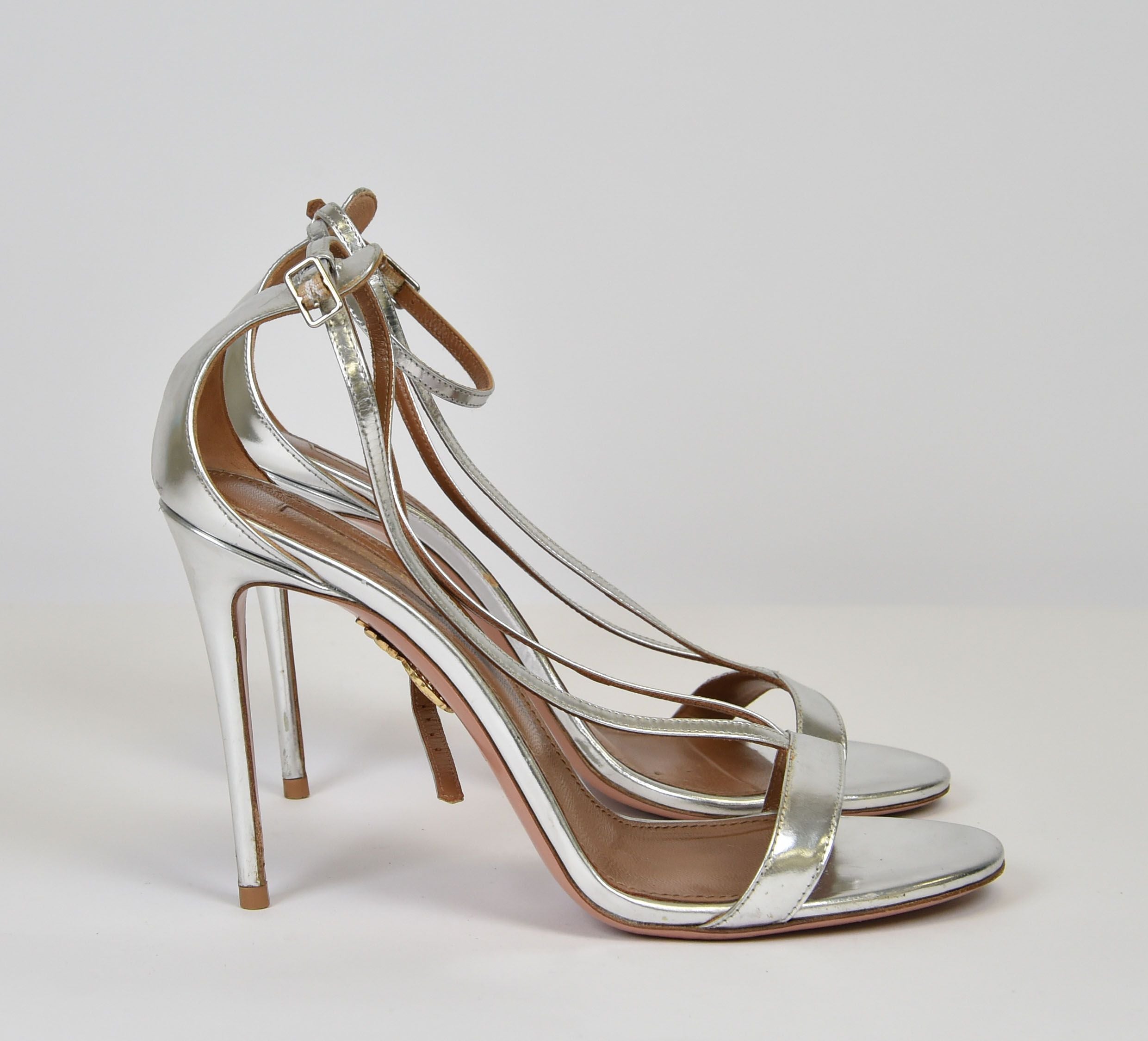 Aquazzura Linda / Strappy Sandal (metallic thin-strap sandal) - Image 1
