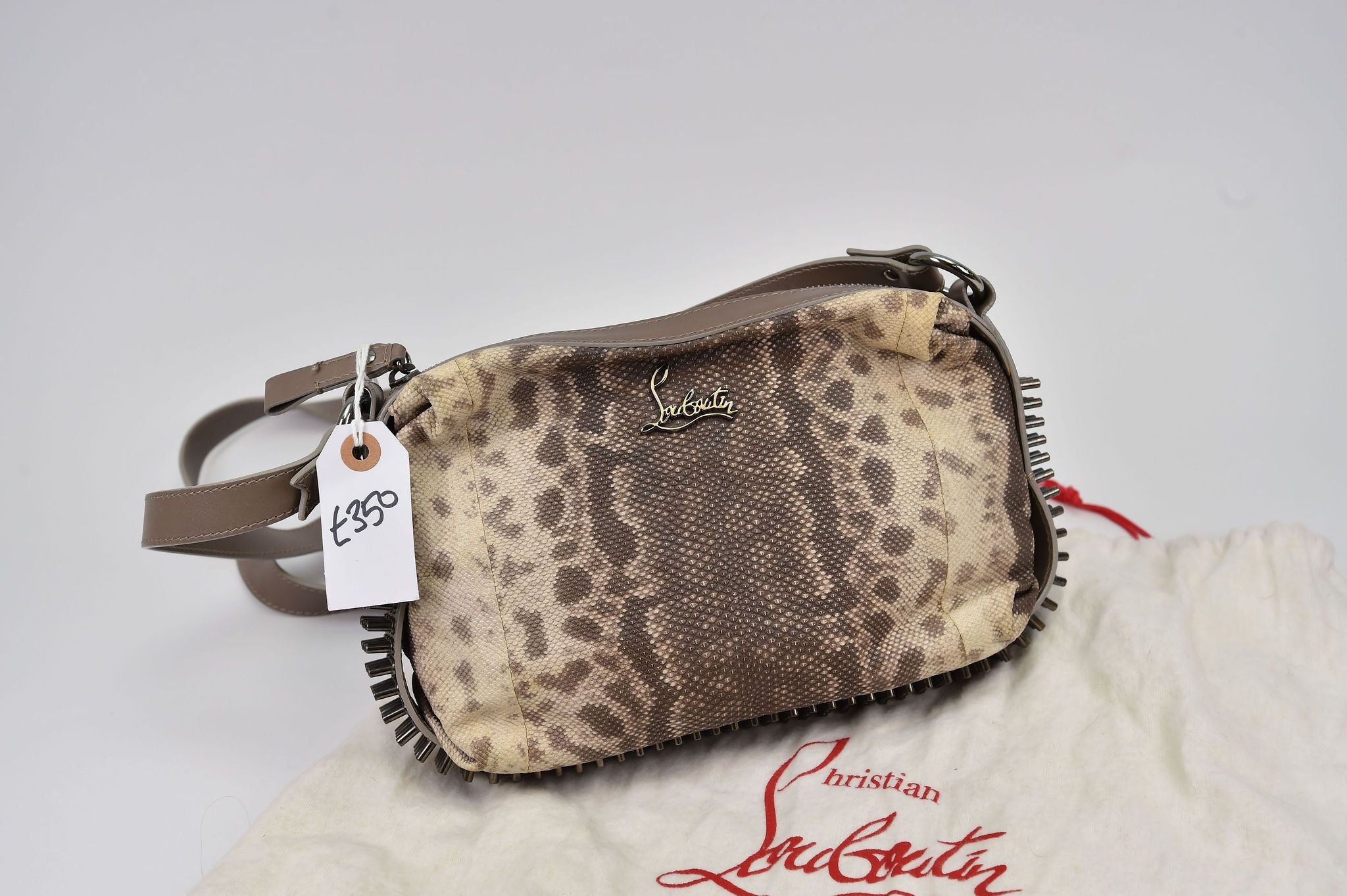 Christian Louboutin Loubiposh Spiked Crossbody Bag (python-embossed) - Image 2