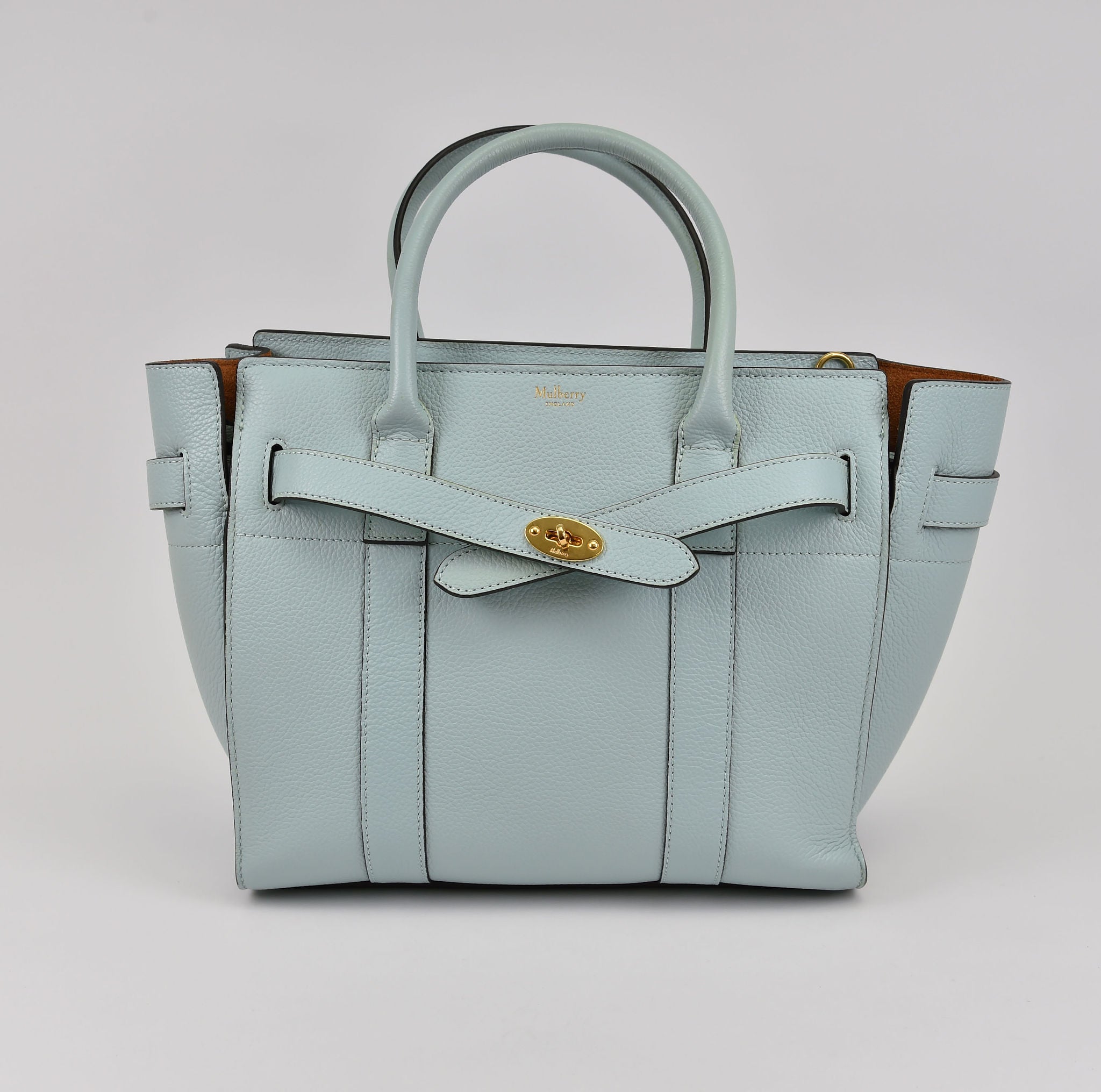 Pristine Mulberry Bayswater Bag in Duck Egg