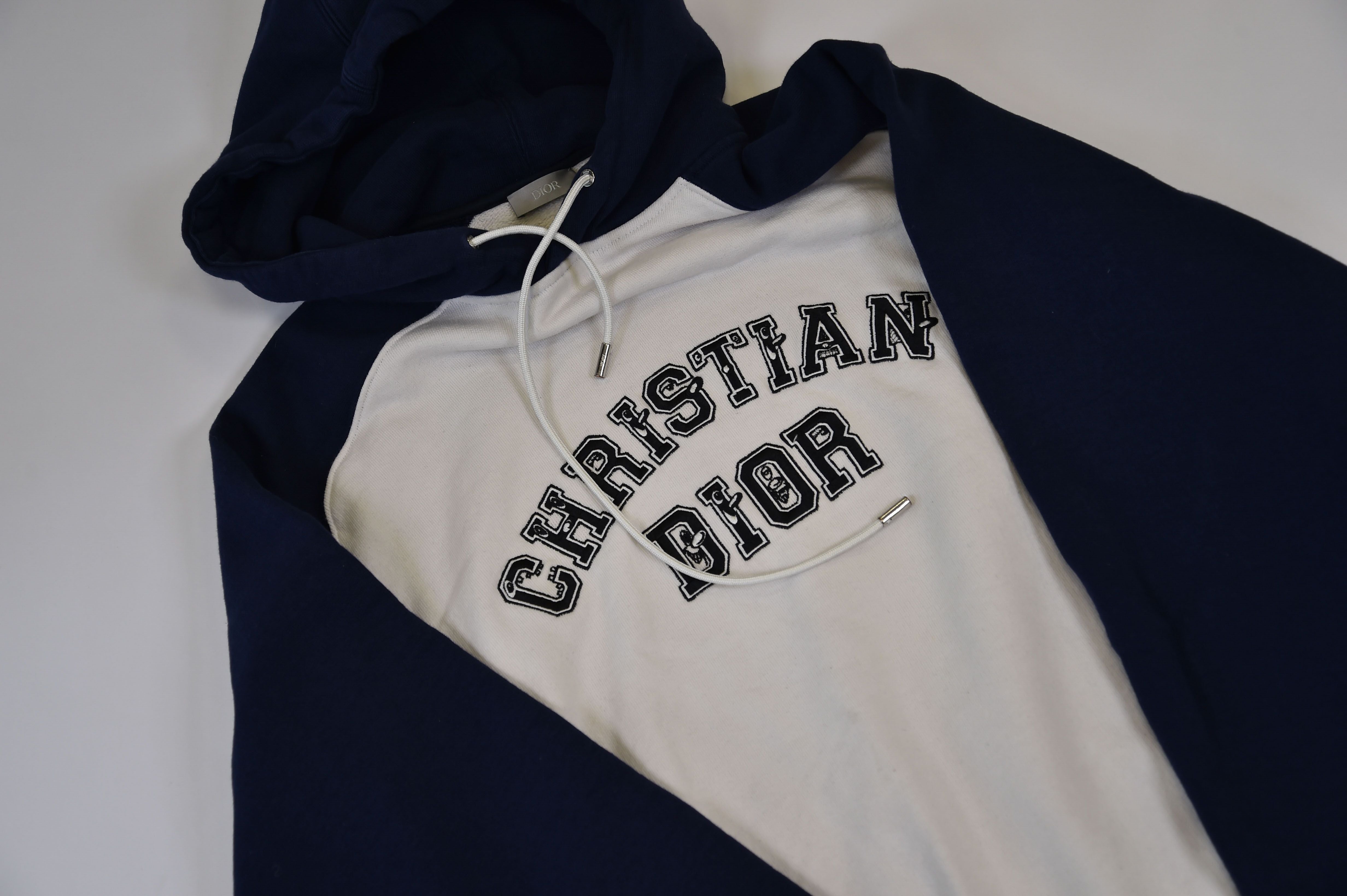 Christian Dior Christian Dior Oblique/Varsity Logo Colourblock Hoodie - Image 2