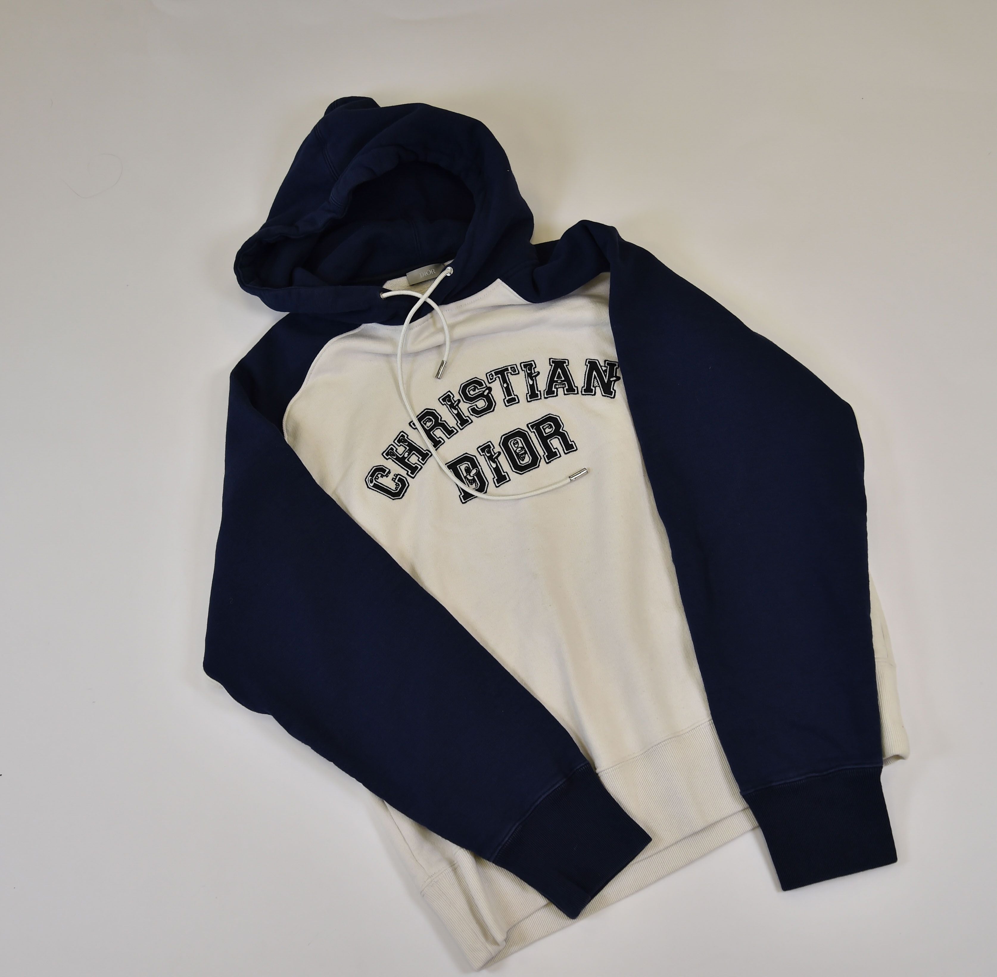 Christian Dior Christian Dior Oblique/Varsity Logo Colourblock Hoodie - Image 3