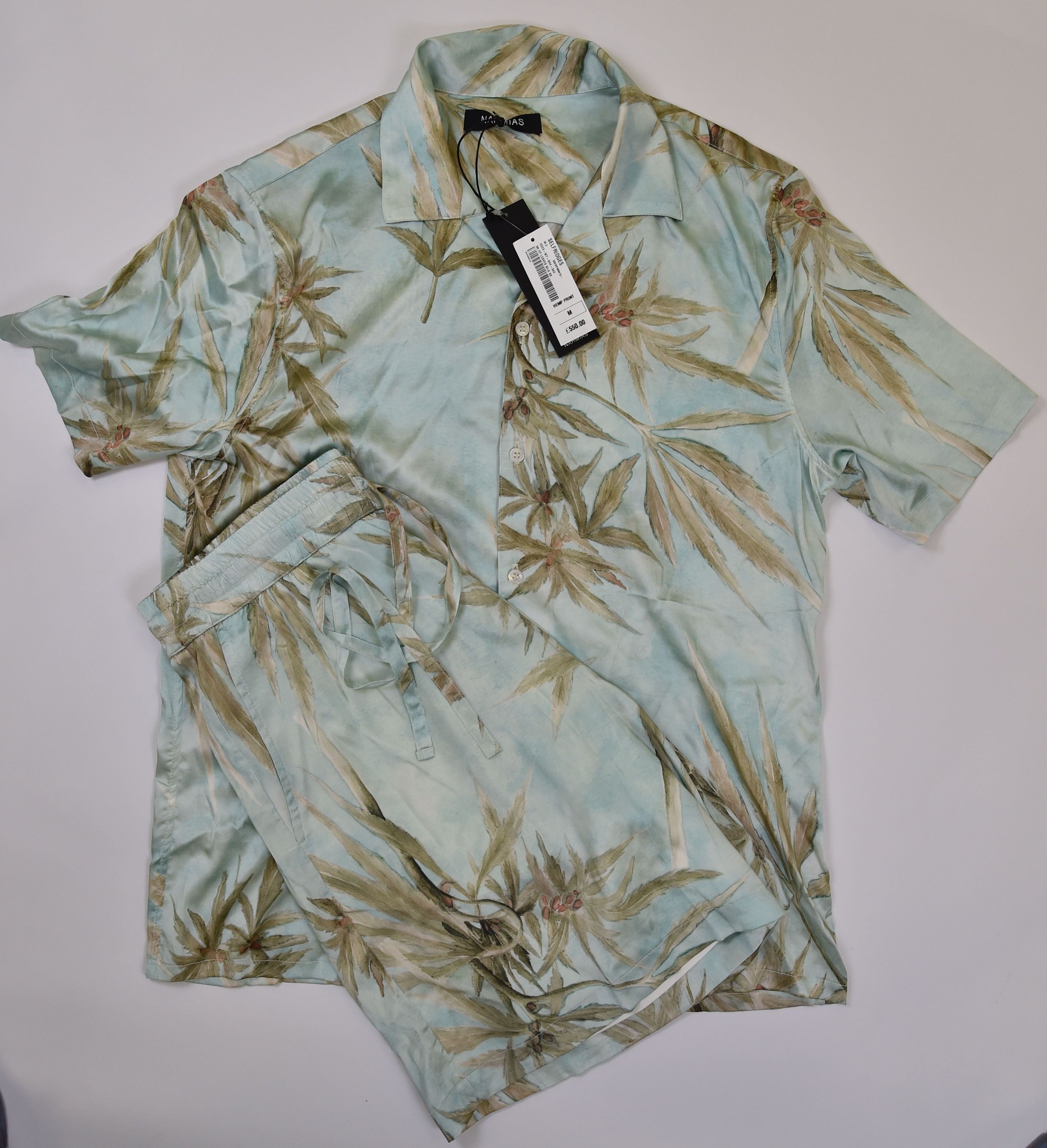 Nahmias Hemp Print Camp Collar Shirt and Shorts Co-ord Set - Image 2