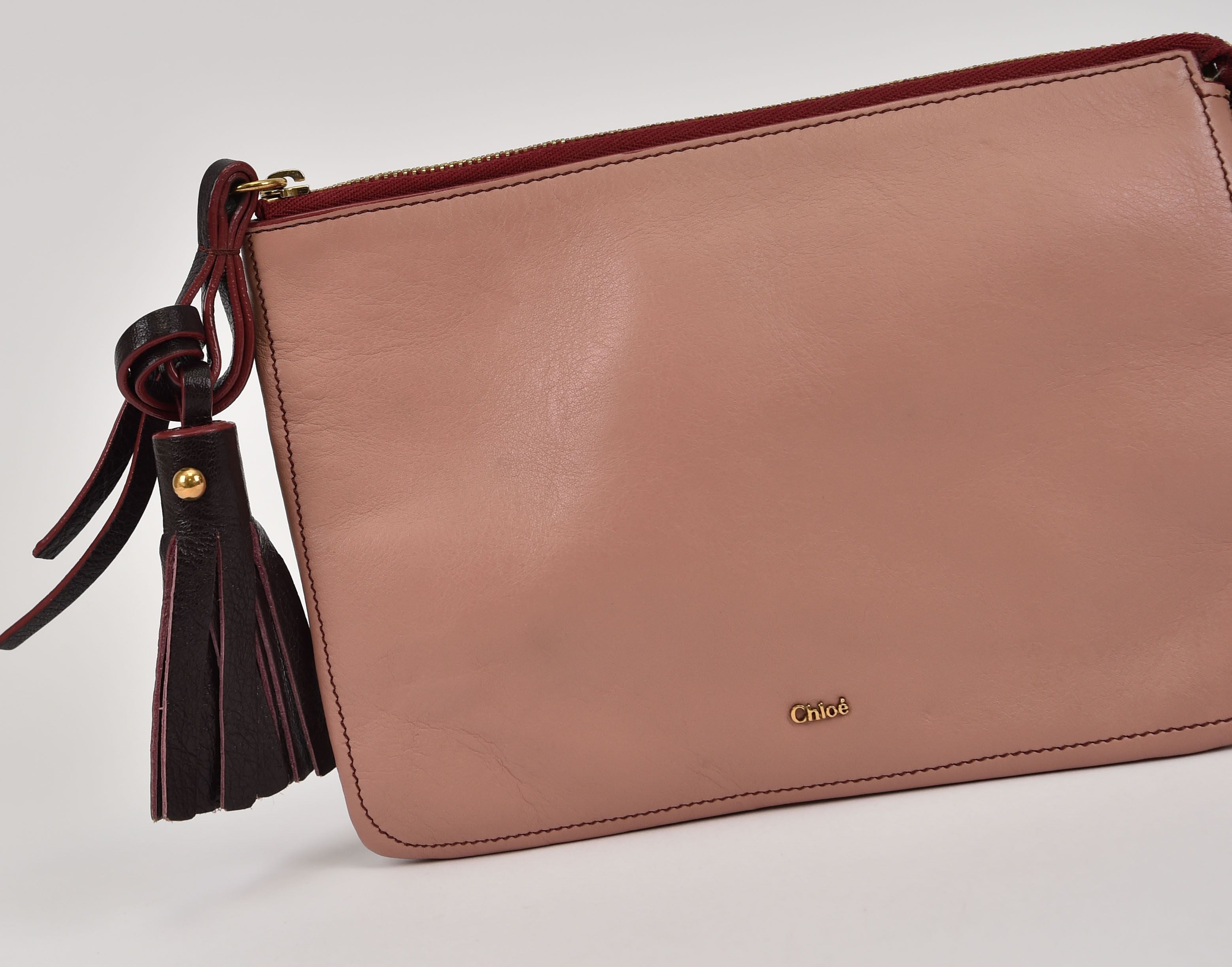 Chloé Zip Pouch / Clutch (tasseled leather pouch) - Image 2