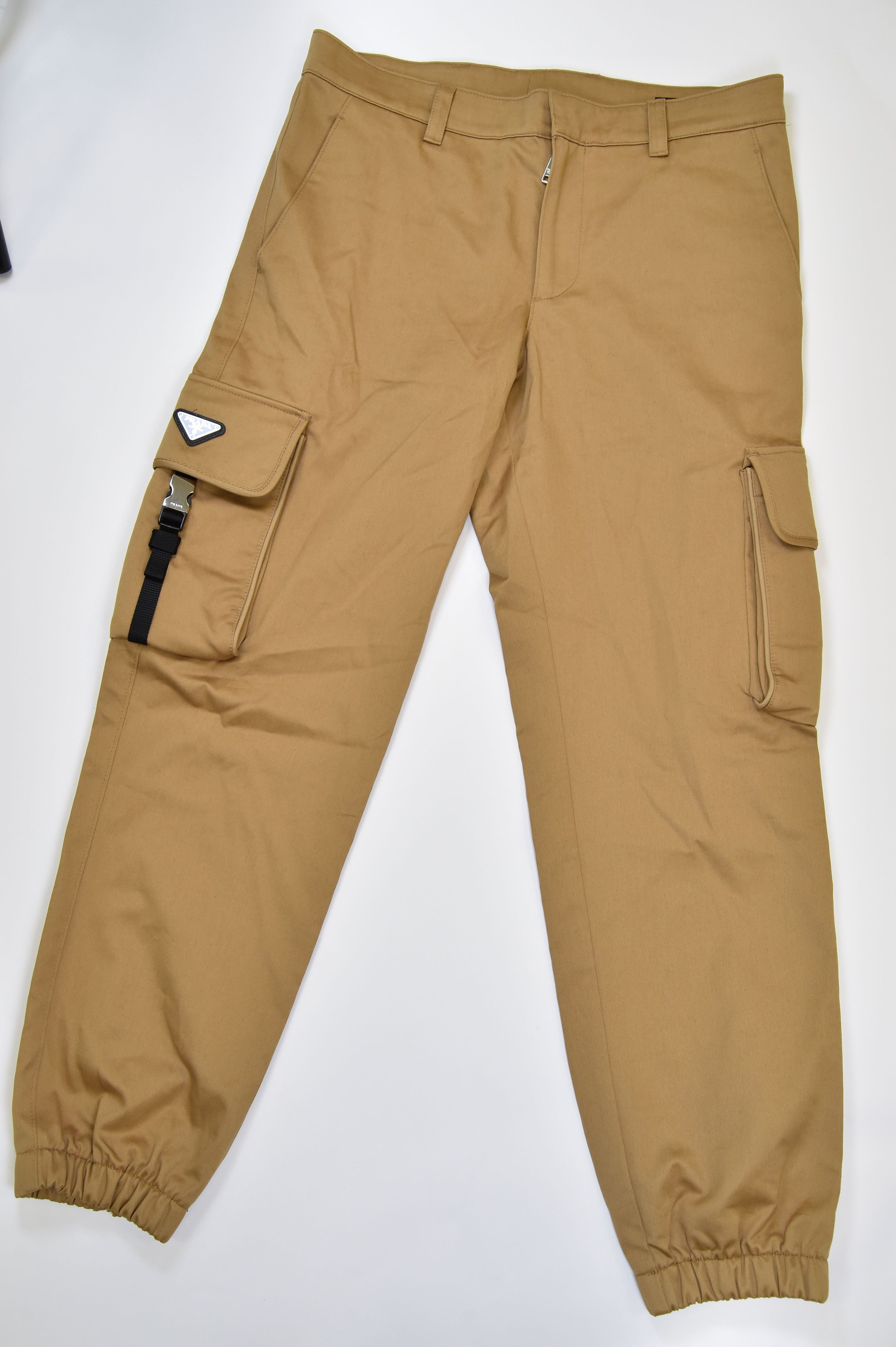Prada Cotton Gabardine Cargo Trousers (jogger-style with elasticated cuffs) - Image 2