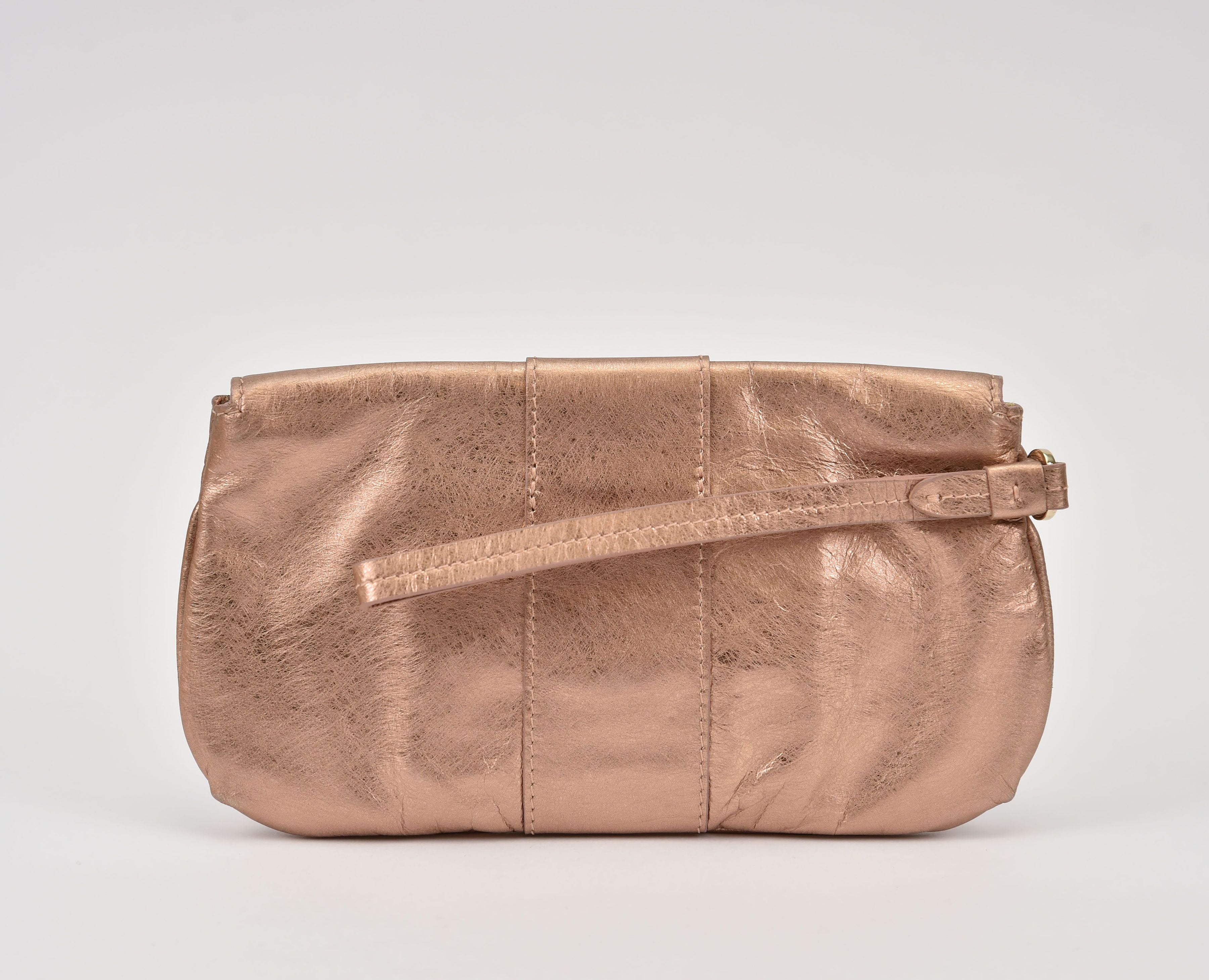 Jimmy Choo Metallic Leather Fold-Over Clutch (Zoe/Averie-style wristlet) - Image 5