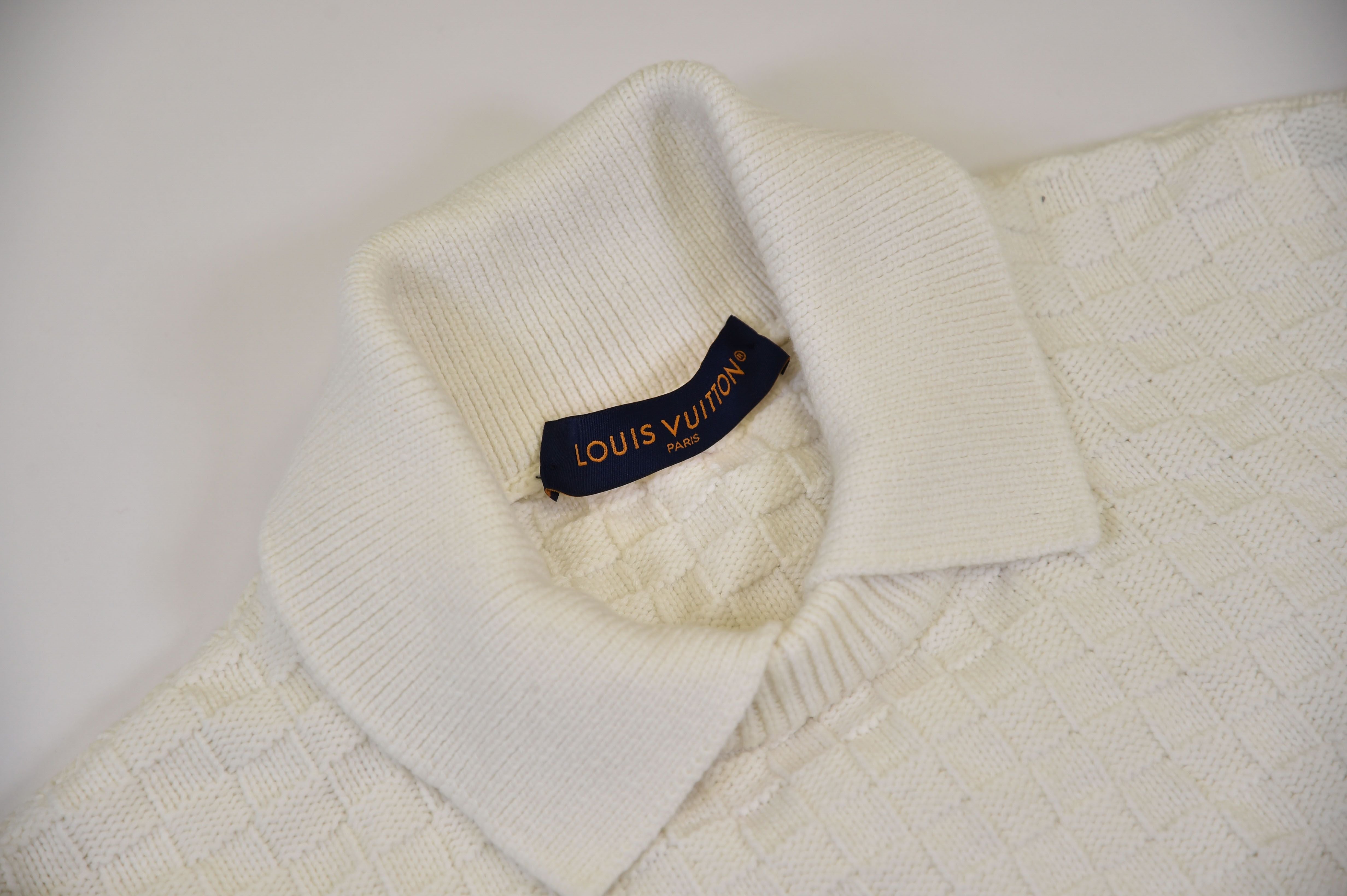 Louis Vuitton Monogram Jacquard Knit Polo Jumper (Since 1854 collection) - Image 3