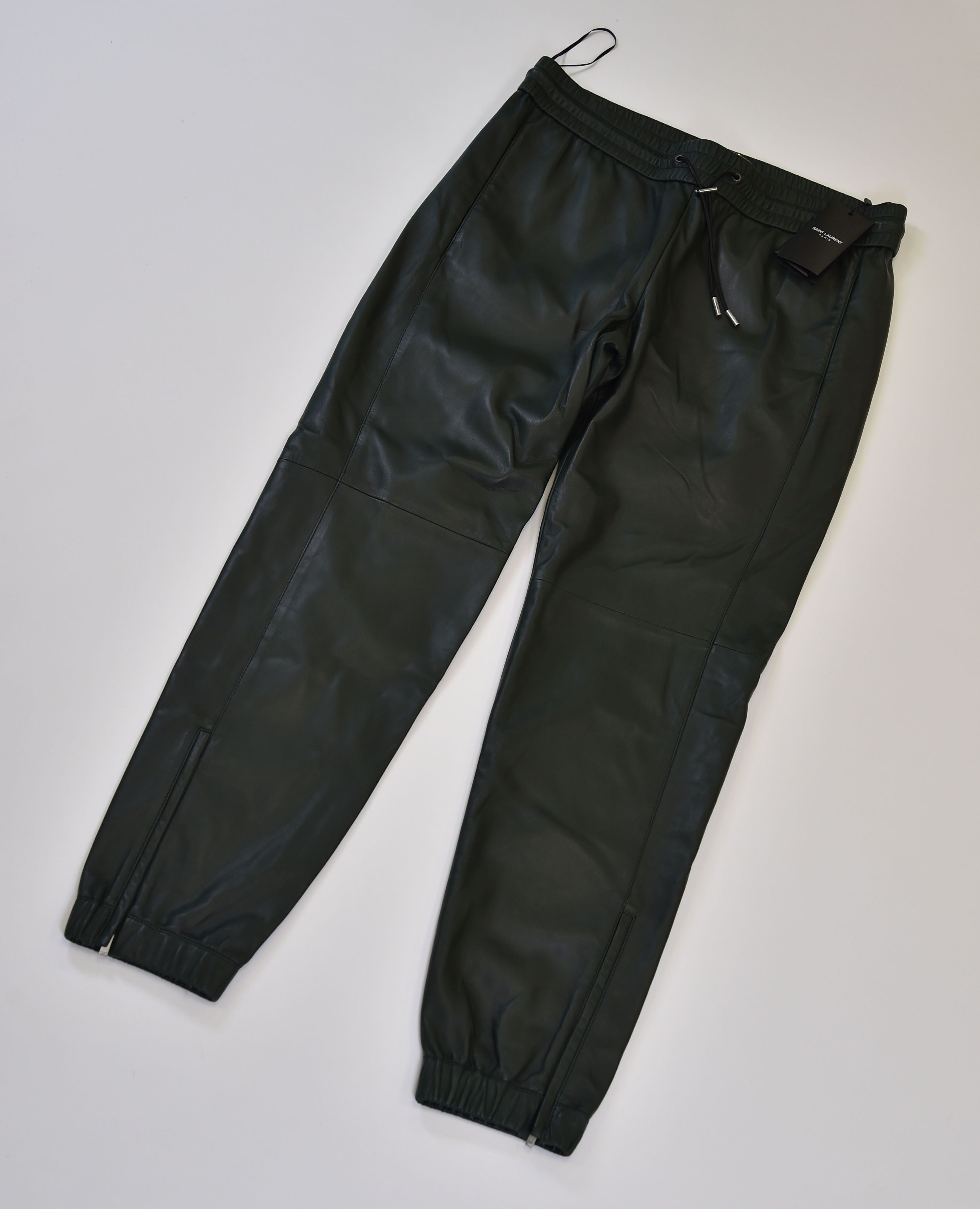 Saint Laurent Leather Jogger Trousers - Image 1