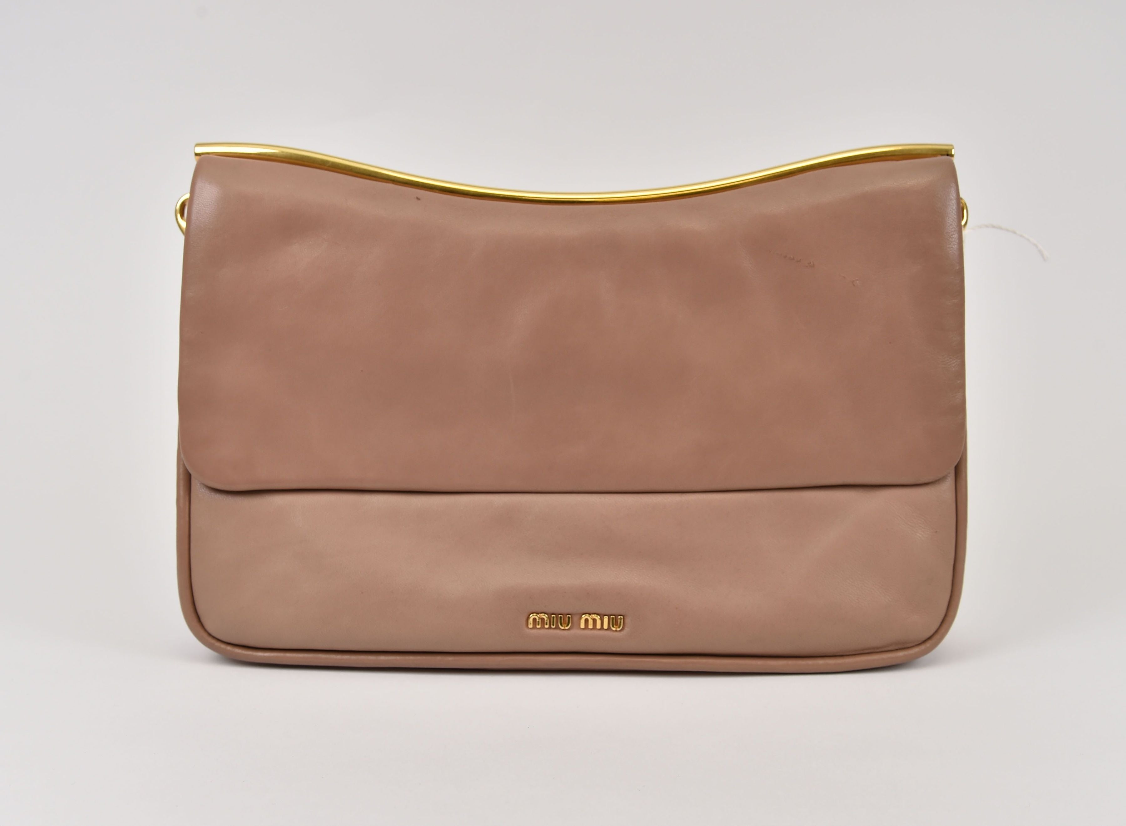 Miu Miu Flap Shoulder Bag with Metal Frame Top - Image 4