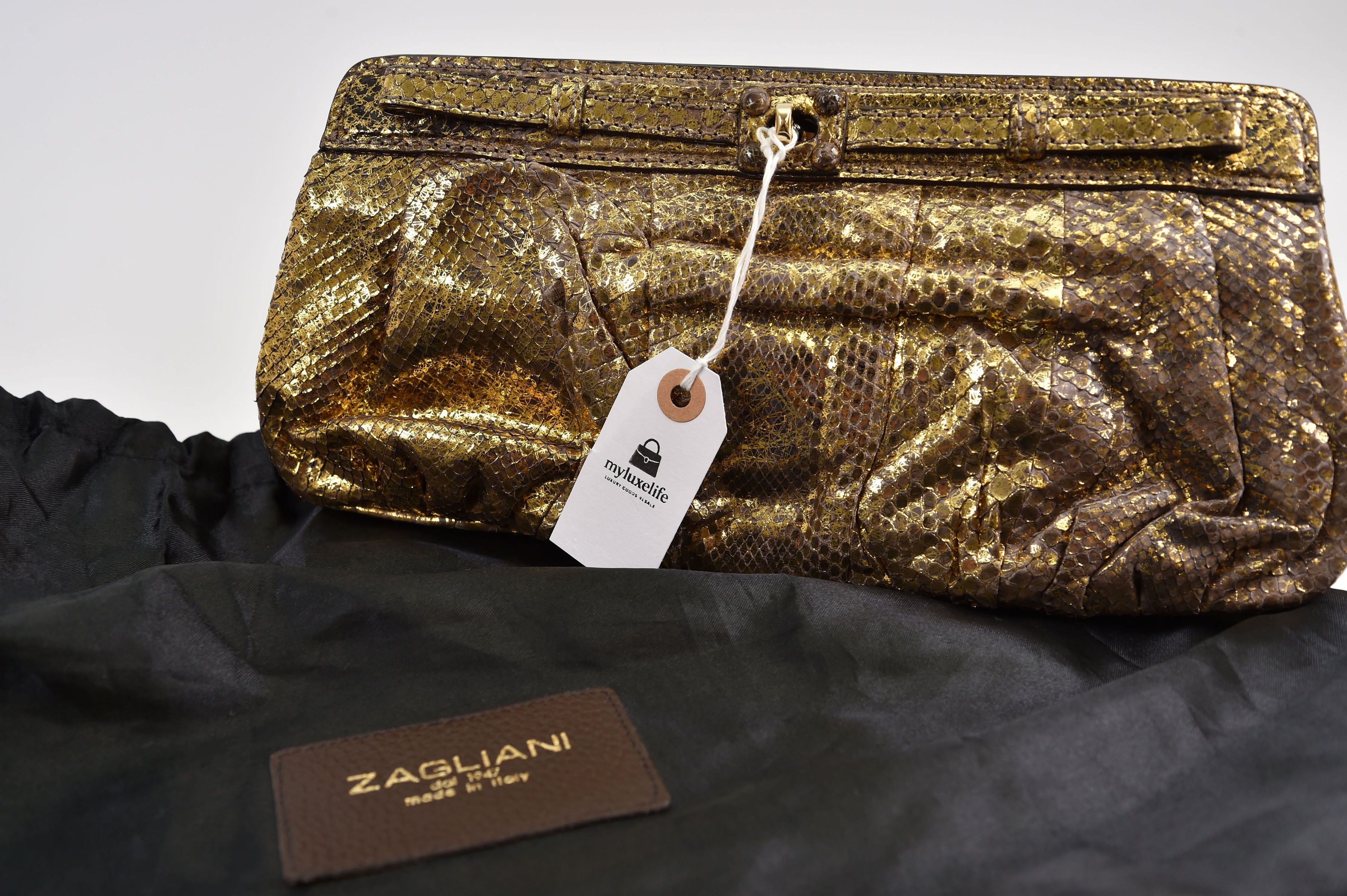 Zagliani Pleated Frame Clutch - Image 3
