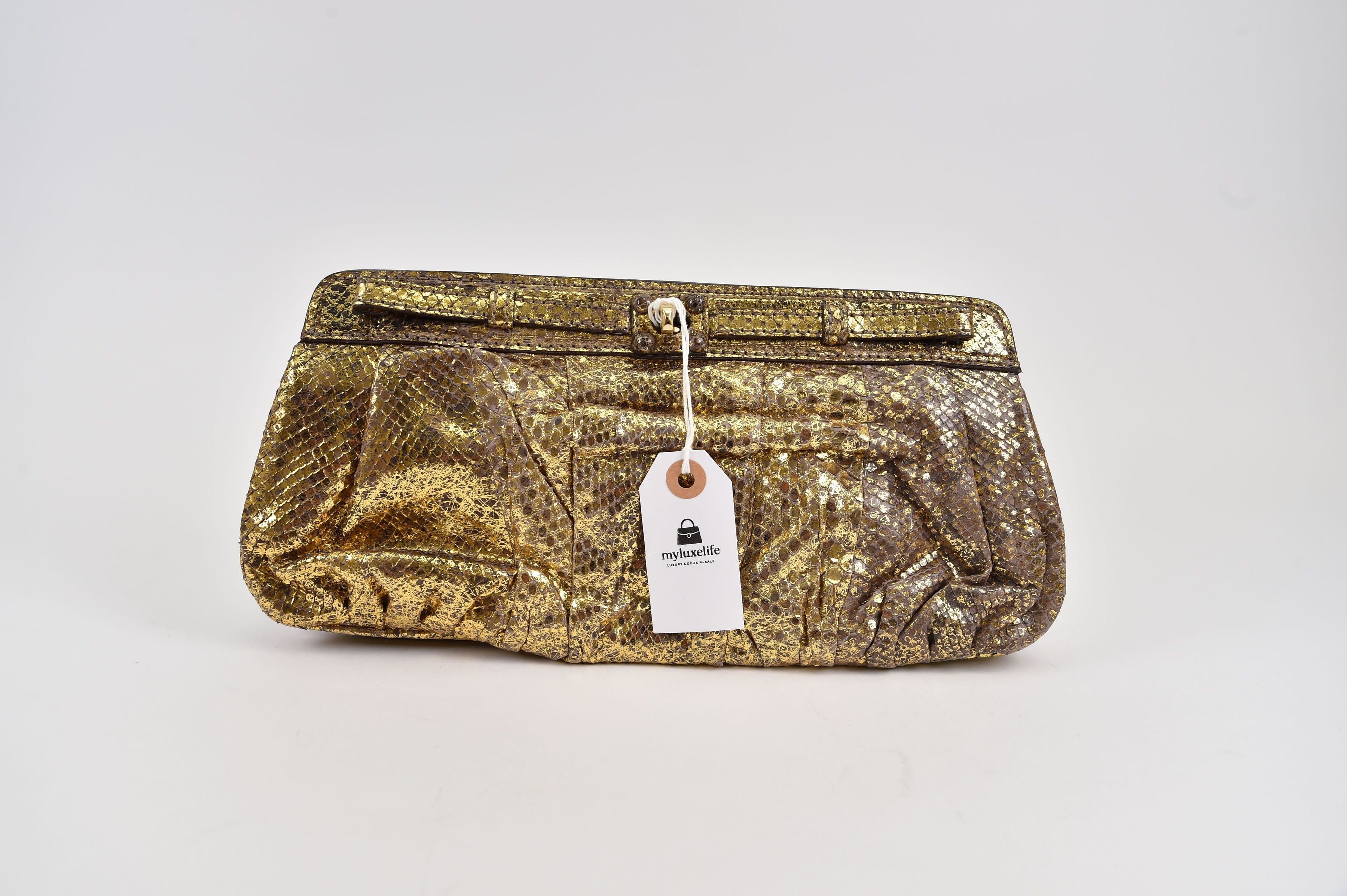 Zagliani Pleated Frame Clutch - Image 2