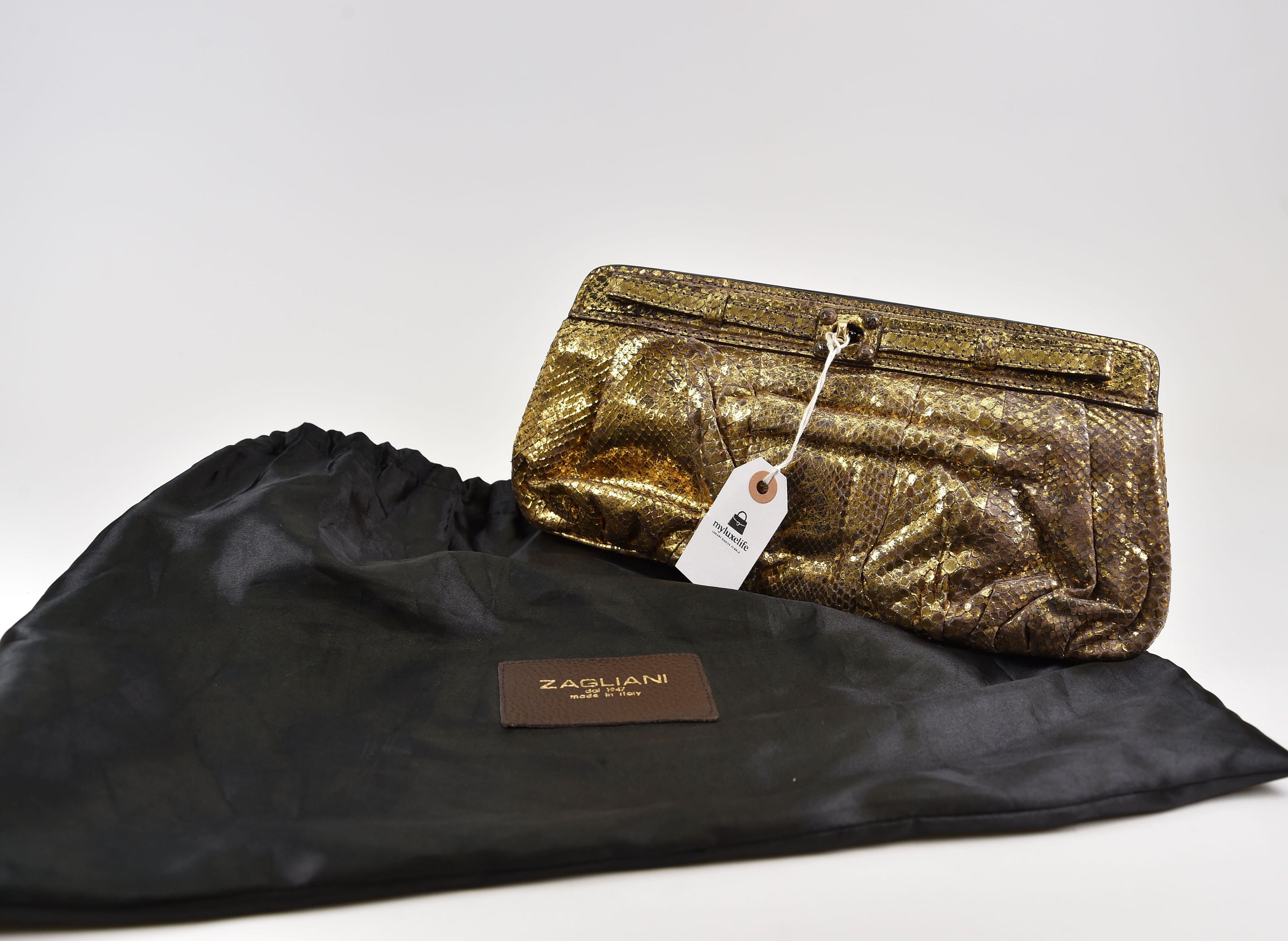 Zagliani Pleated Frame Clutch - Image 13