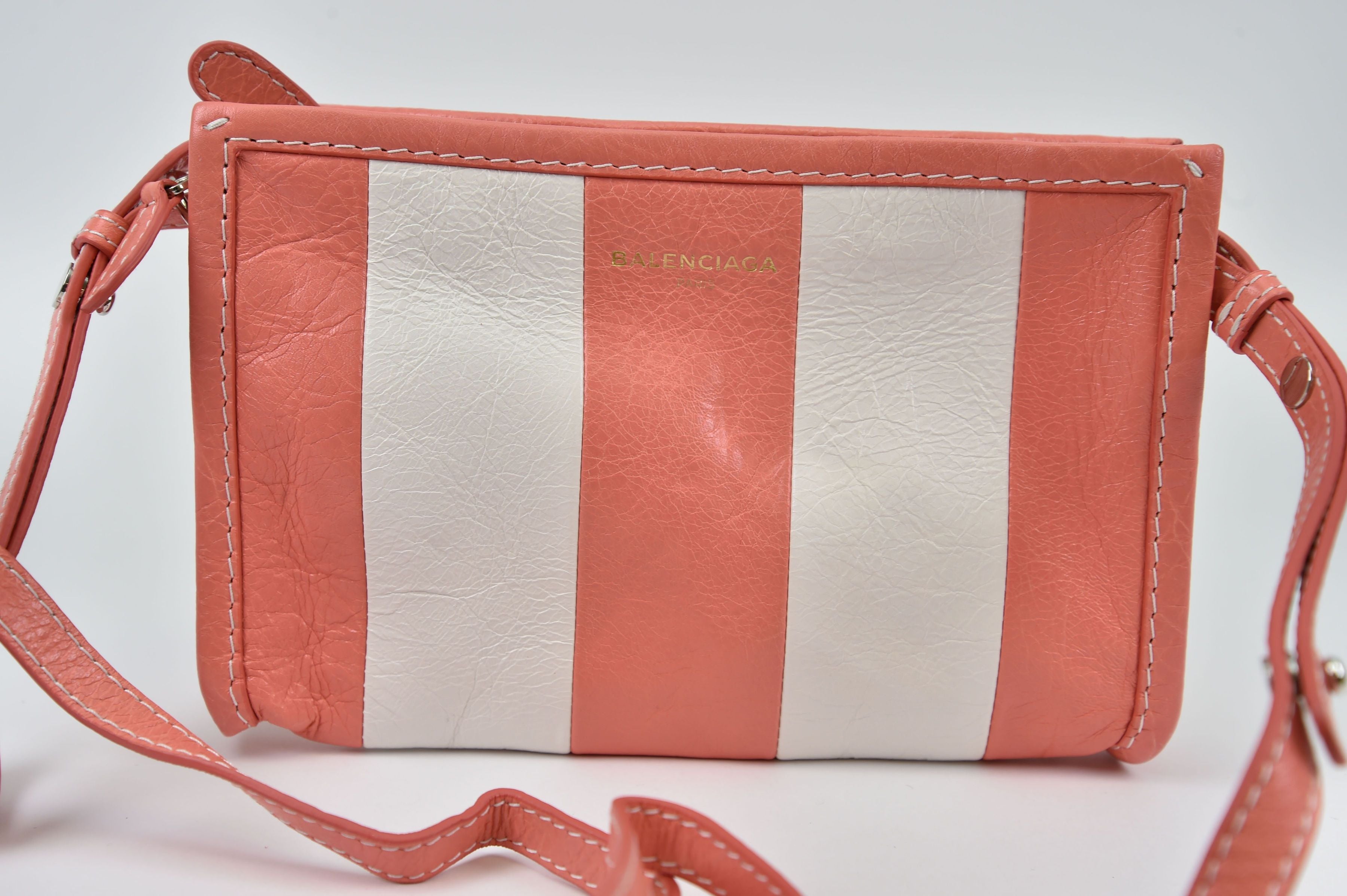 Balenciaga Striped Leather Pouch / Wallet-on-Strap - Image 3