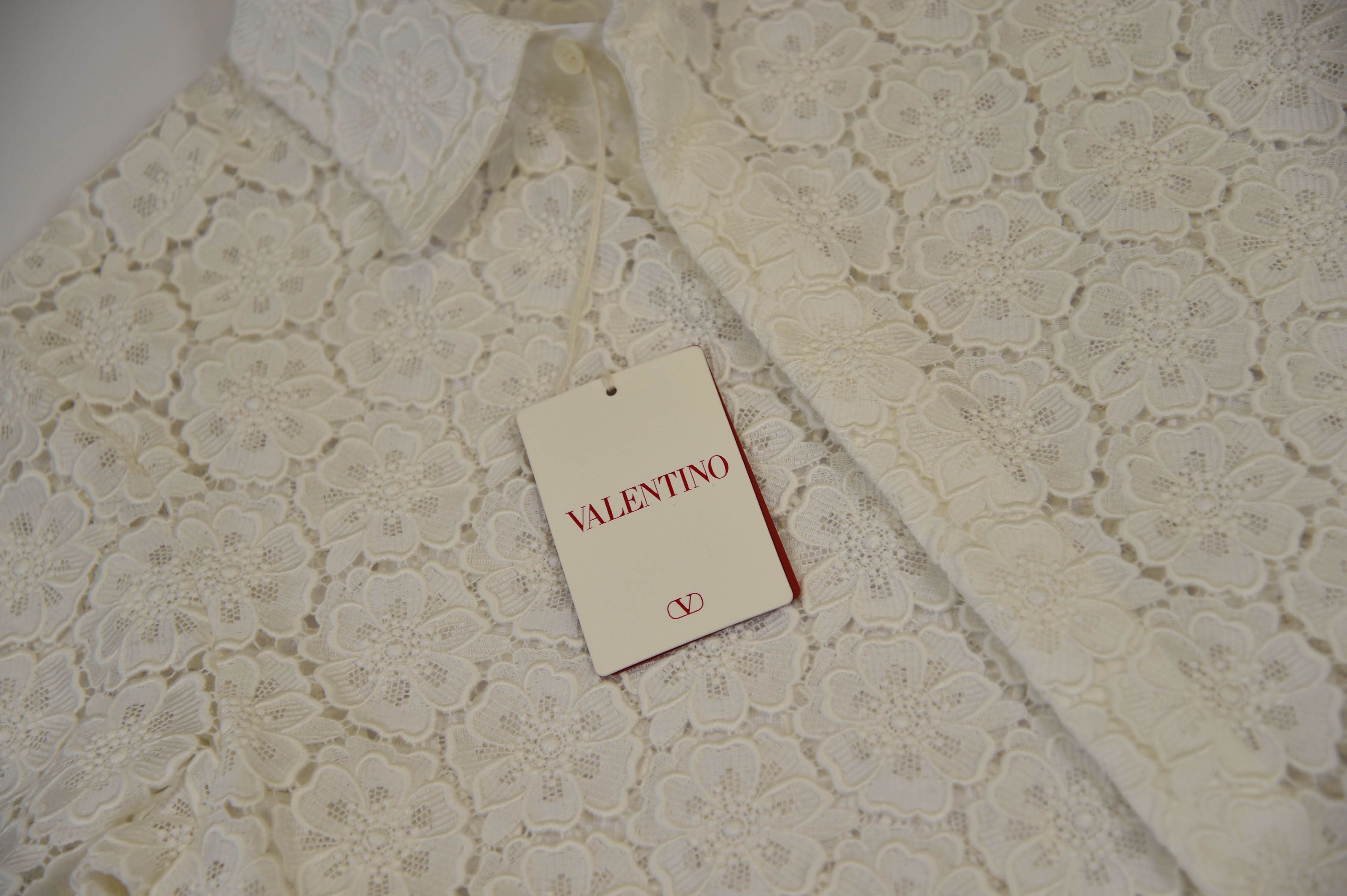 Valentino Floral Lace Collared Blouse/Shirt - Image 2