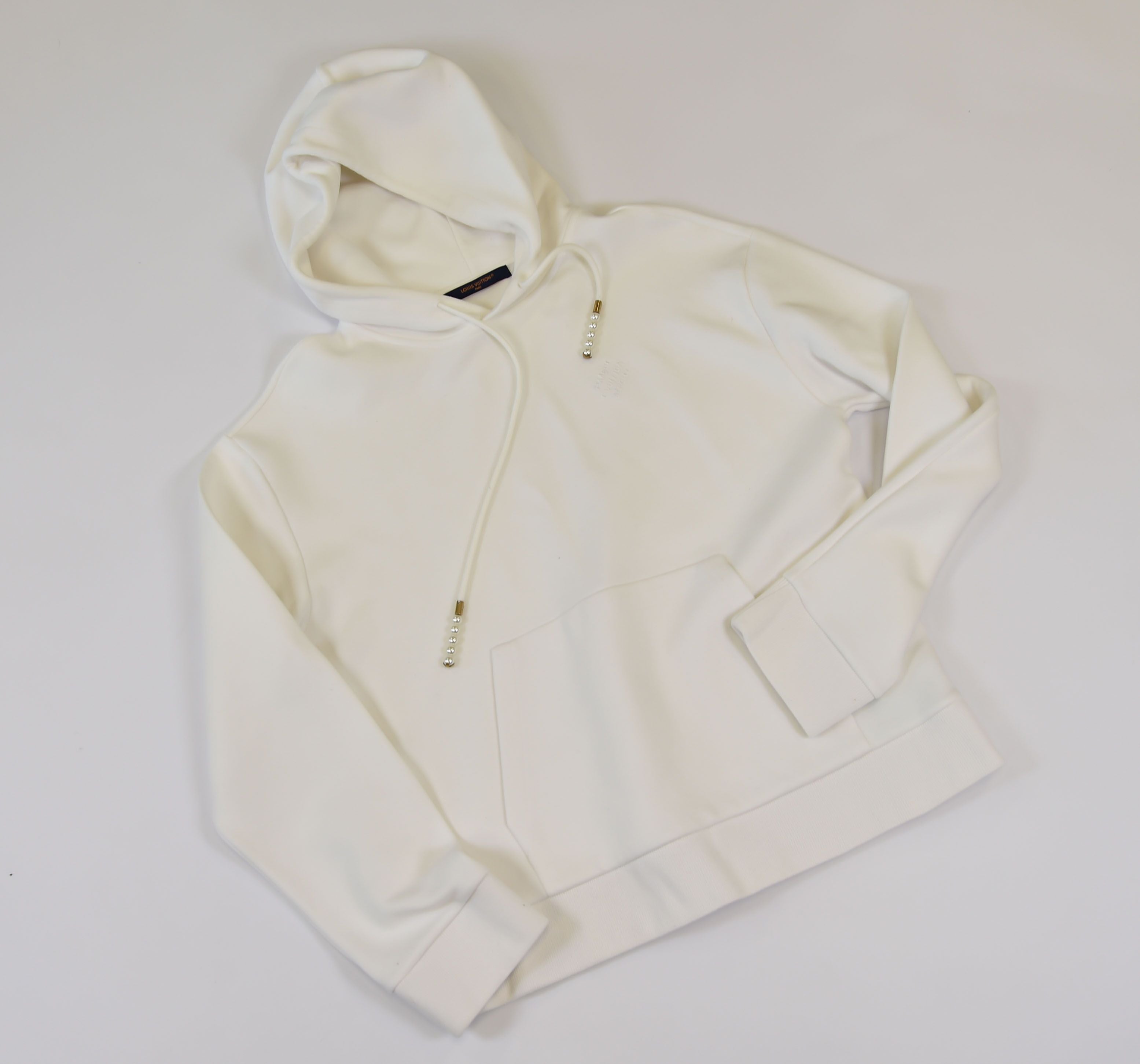 Louis Vuitton Hooded Sweatshirt with Pearl Drawstring Detail - Image 6