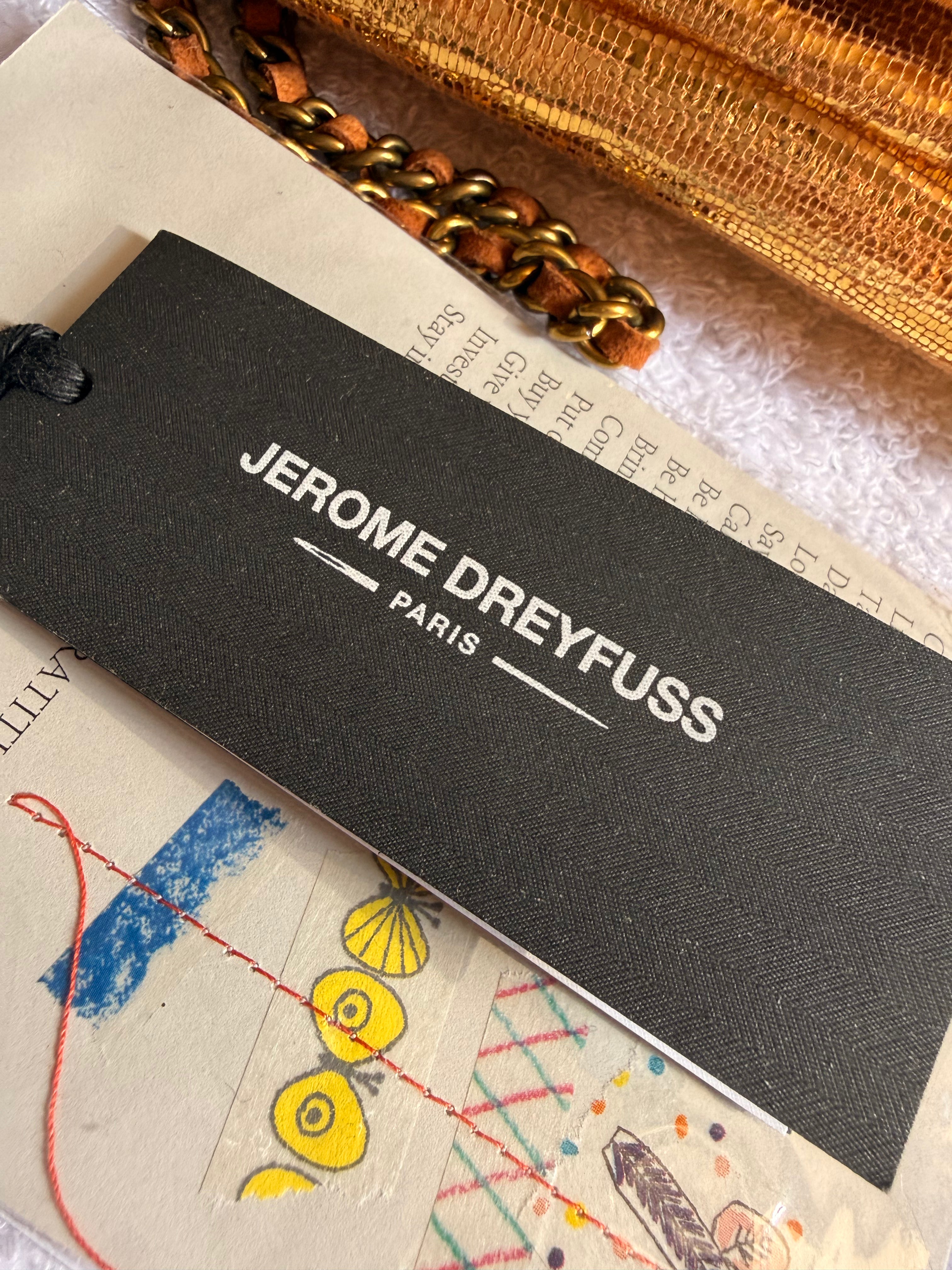 Jérôme Dreyfuss Bobi Gold Metallic Lizard-Embossed Leather Crossbody Bag - New with Tags