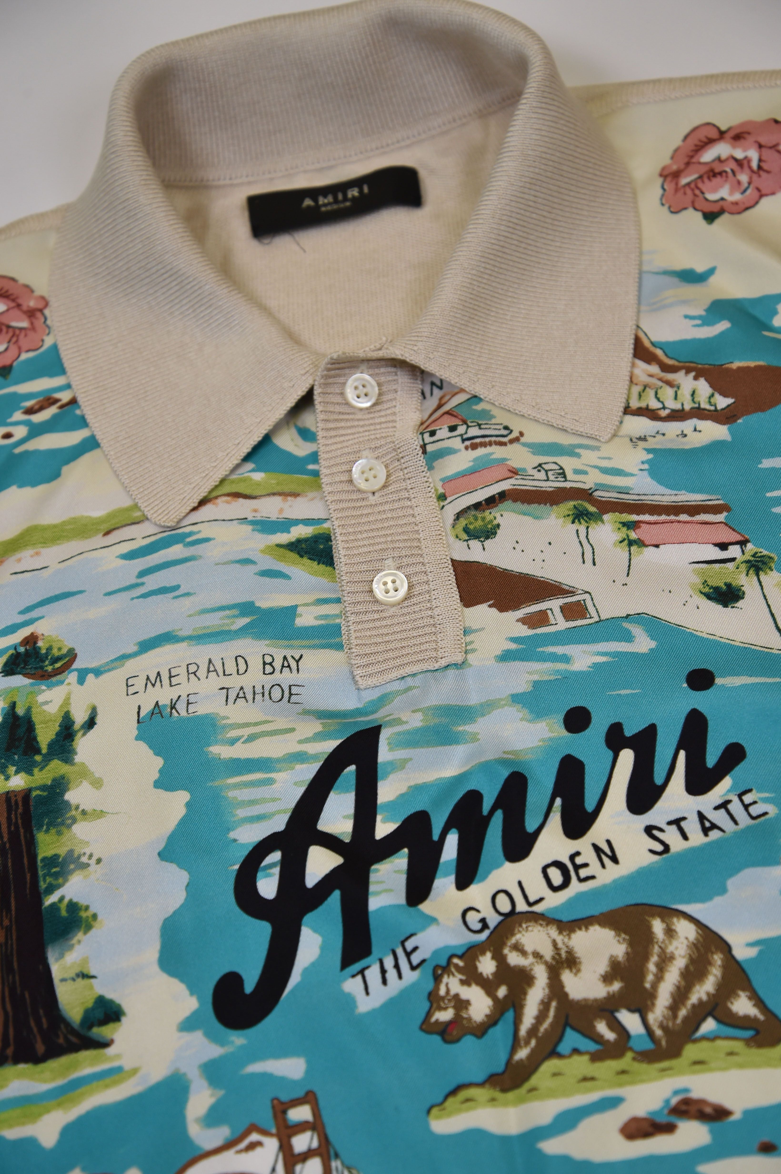 Amiri The Golden State - California Souvenir Print Polo - Image 3