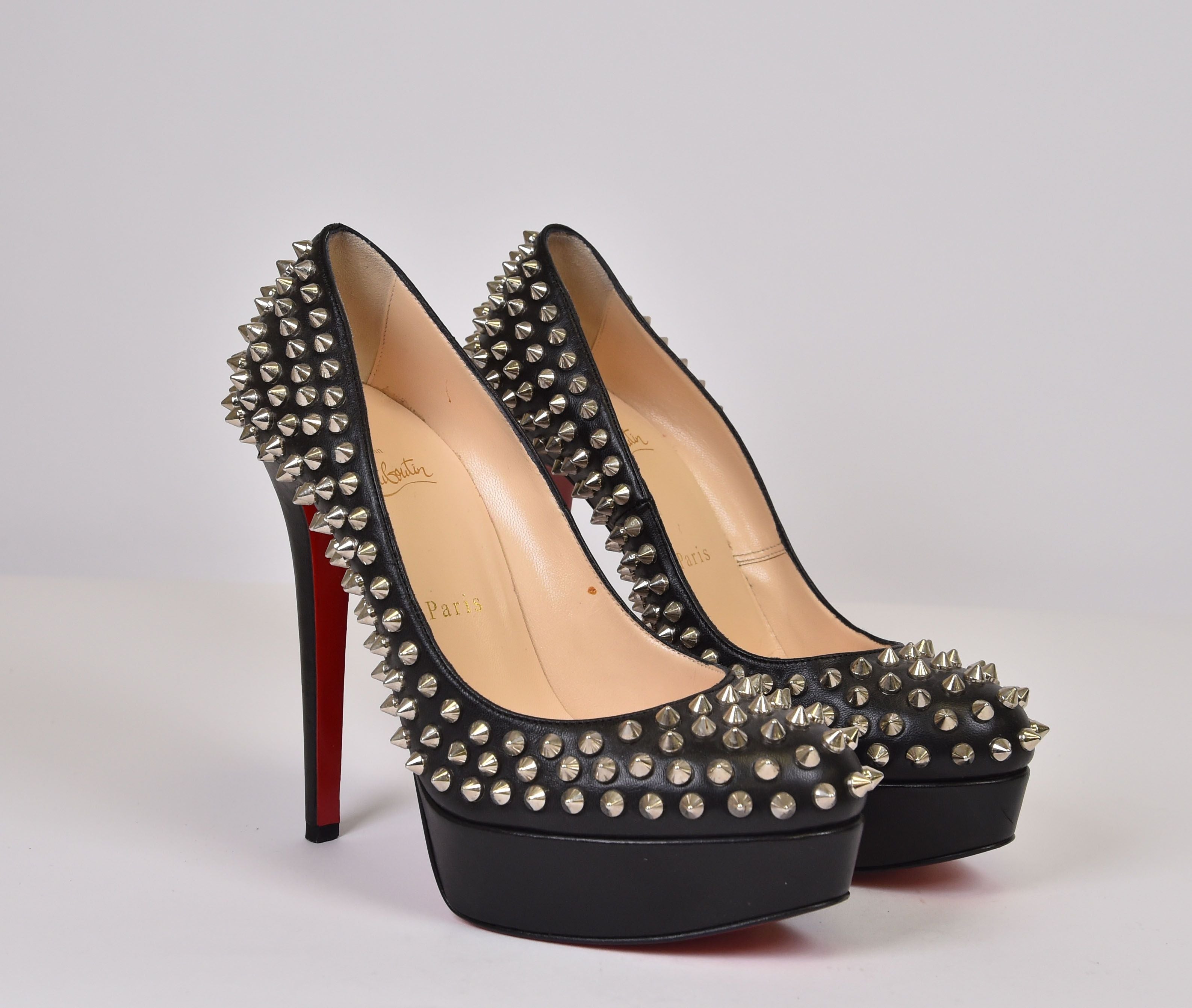 Christian Louboutin Lady Peep Spikes Platform Pump - Image 1