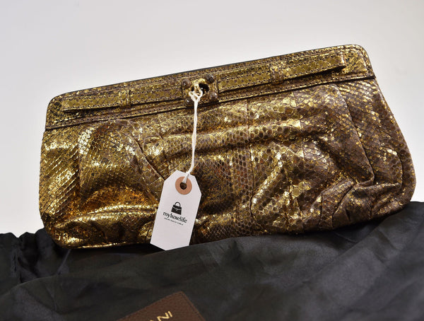 Zagliani Pleated Frame Clutch - Image 1