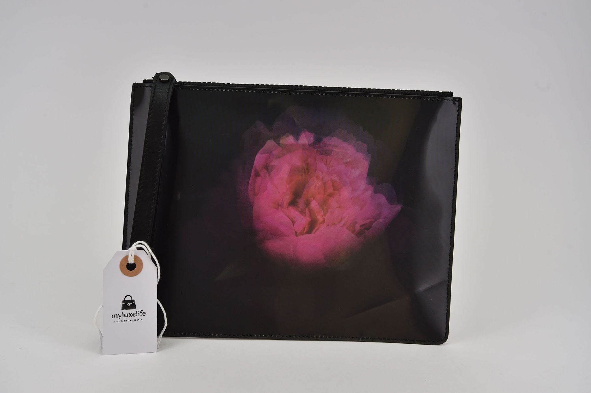 Unknown Photo-print zip pouch/clutch with wristlet strap - Image 3