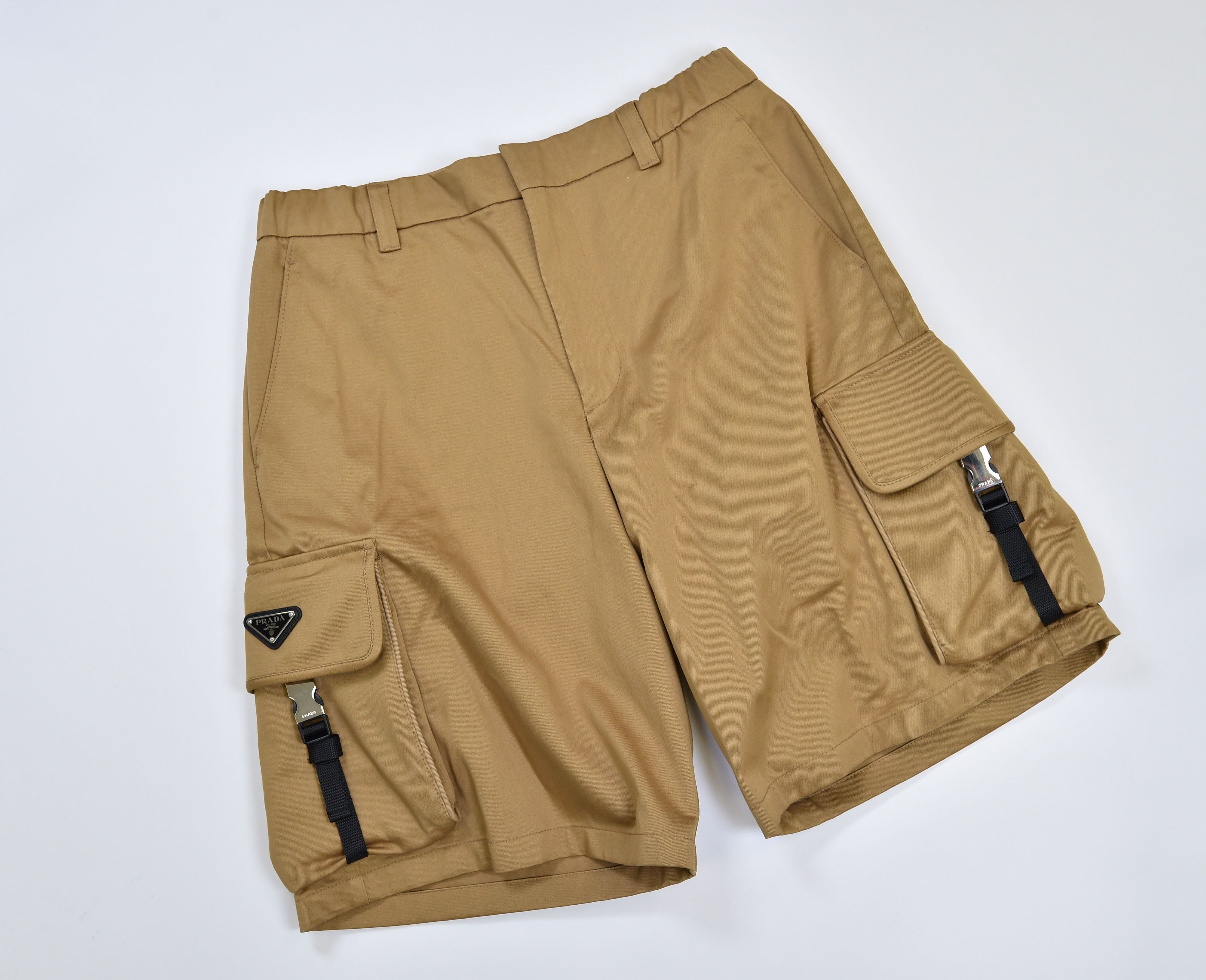 Prada Cargo Shorts with Buckle Pockets - Image 3