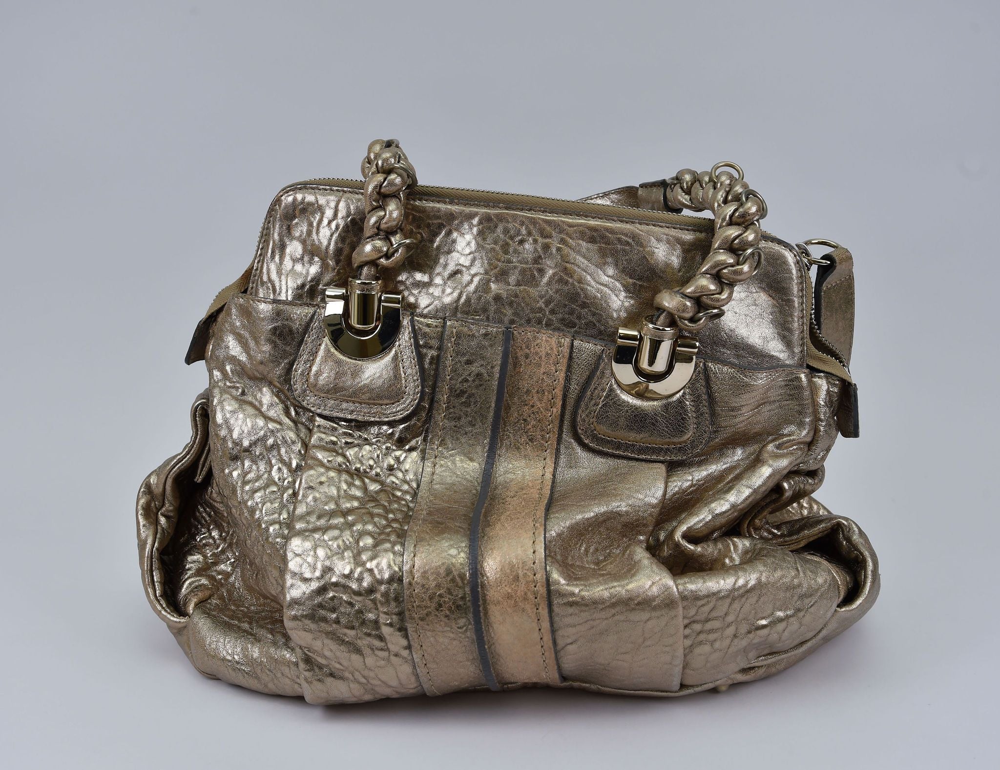 Chloé Bay-style Metallic Satchel (possibly 'Heloise' or 'Bay' silhouette) - Image 5