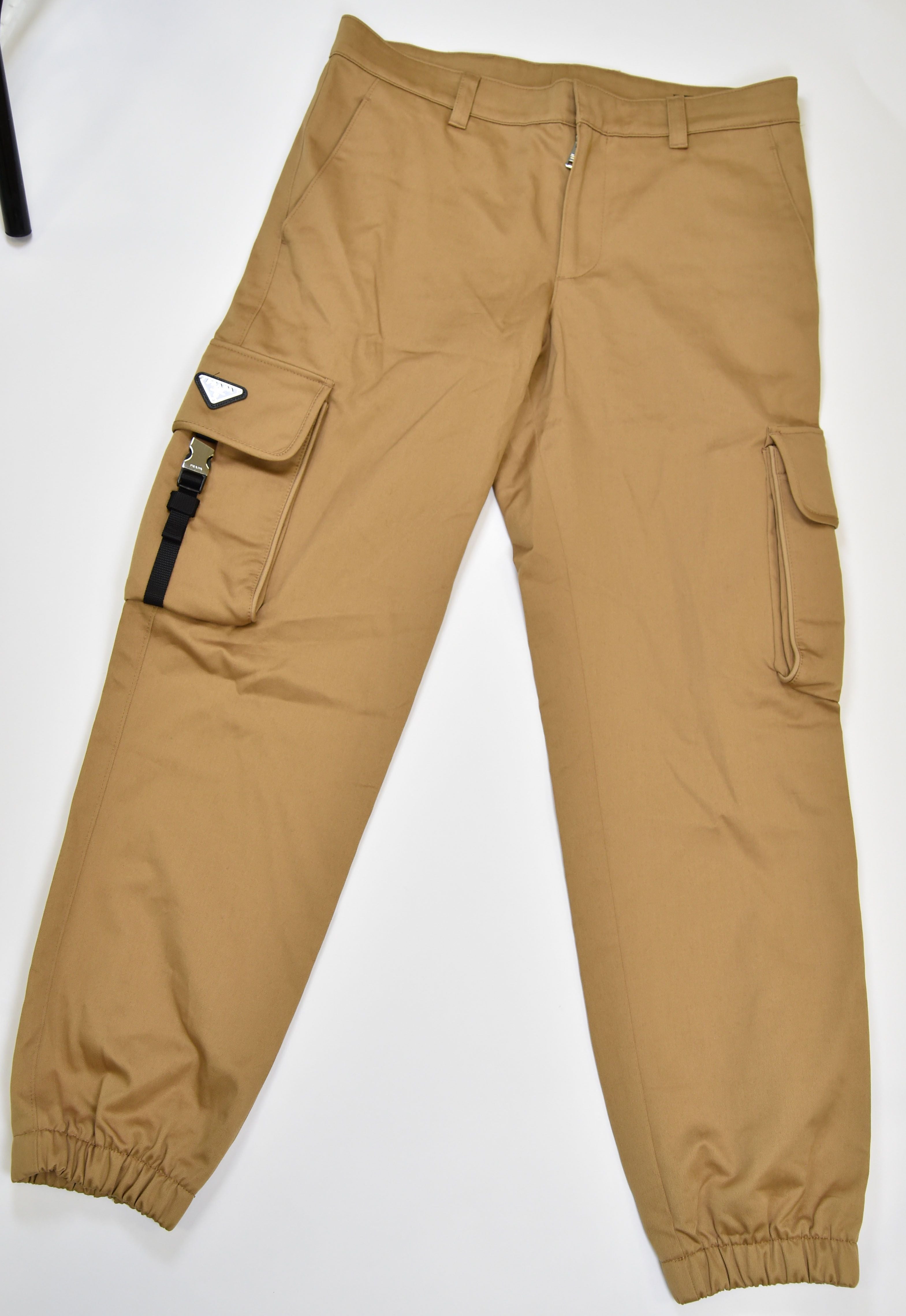 Prada Cargo Jogger Trousers (Triangle Logo Cargo Pants) - Image 1