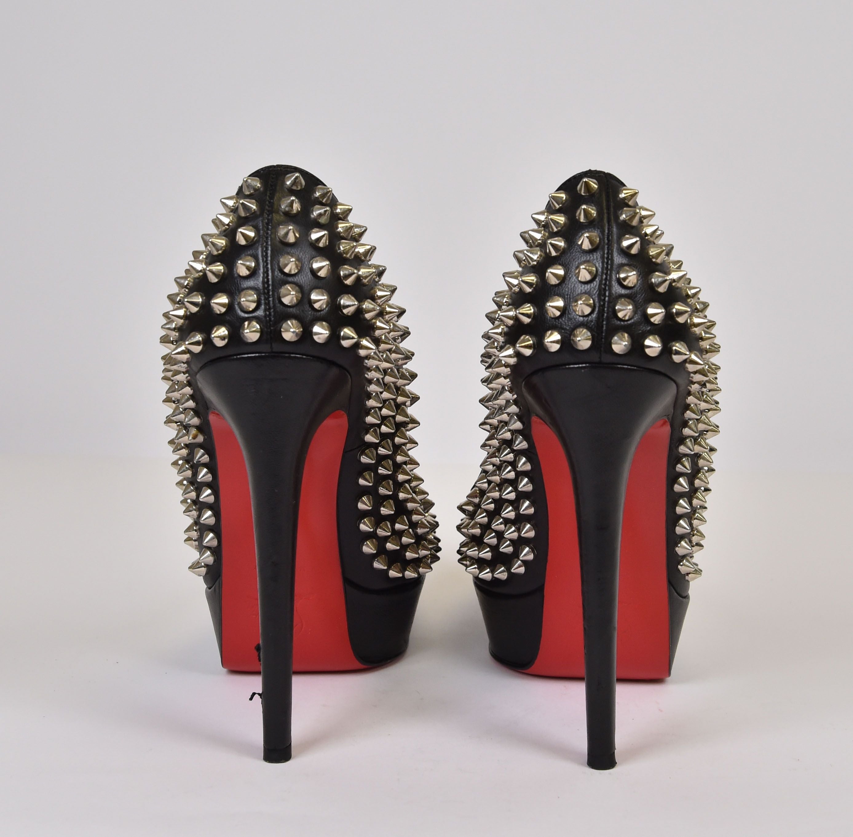 Christian Louboutin Lady Peep Spikes Platform Pump - Image 3