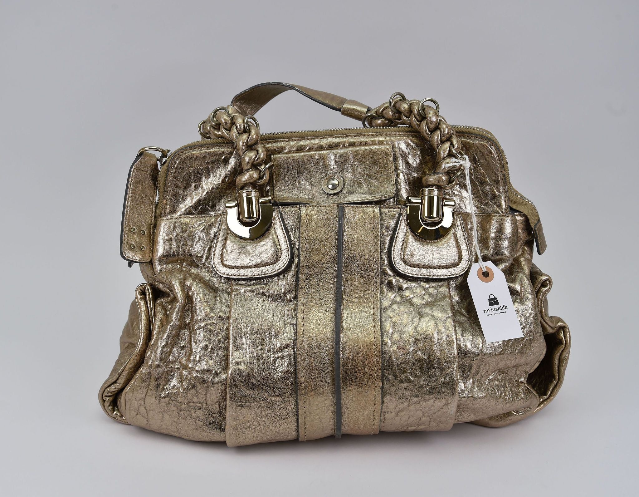 Chloé Bay-style Metallic Satchel (possibly 'Heloise' or 'Bay' silhouette) - Image 6