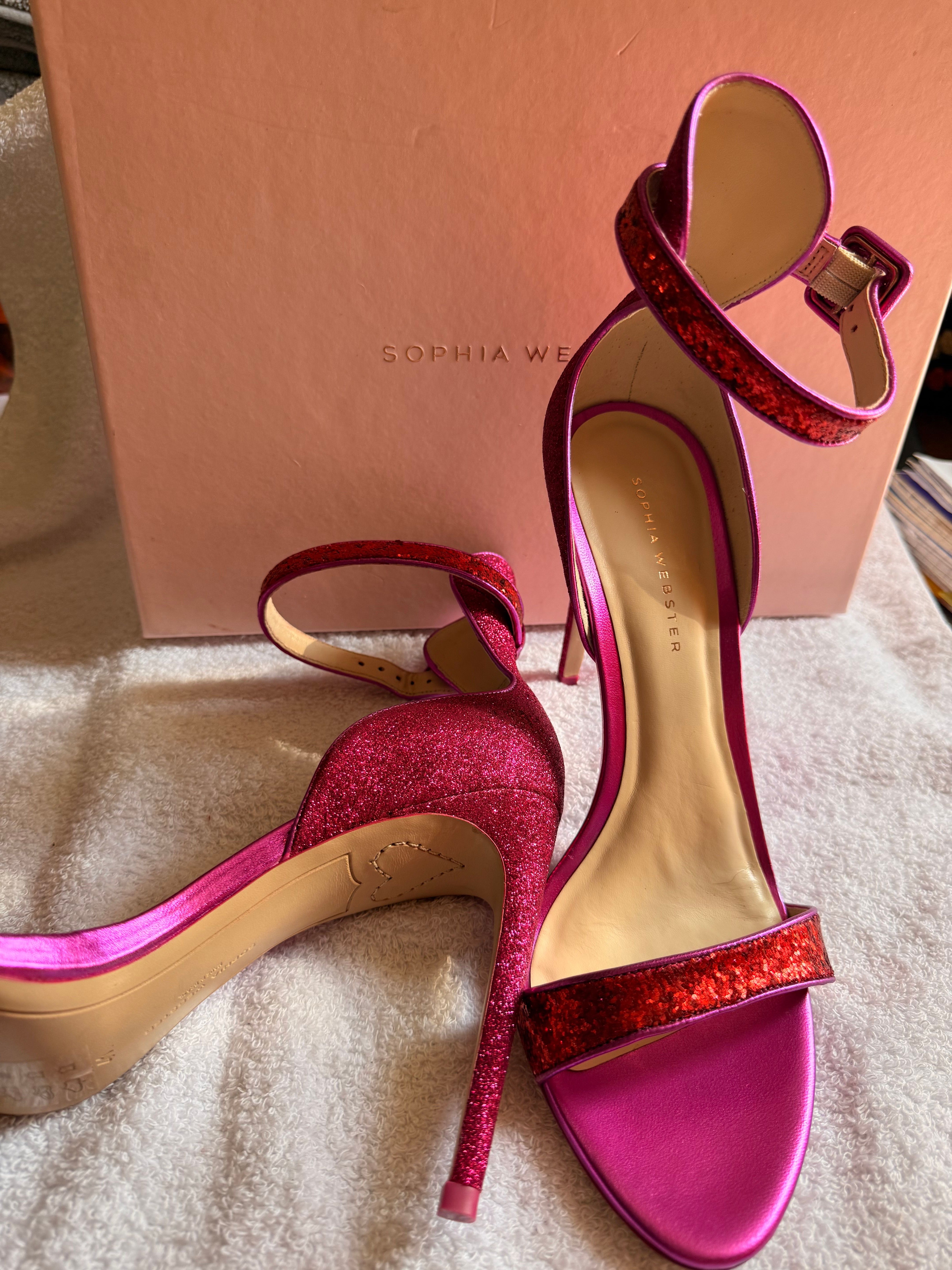 Sophia Webster Nicole/Rosalind style ankle-strap sandal (glitter metallic) - Image 1