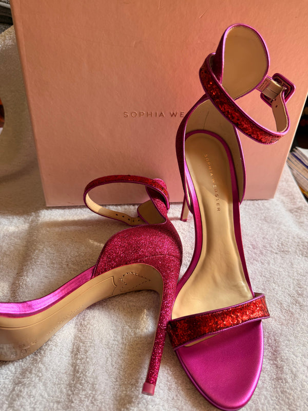 Sophia Webster Nicole/Rosalind style ankle-strap sandal (glitter metallic) - Image 1