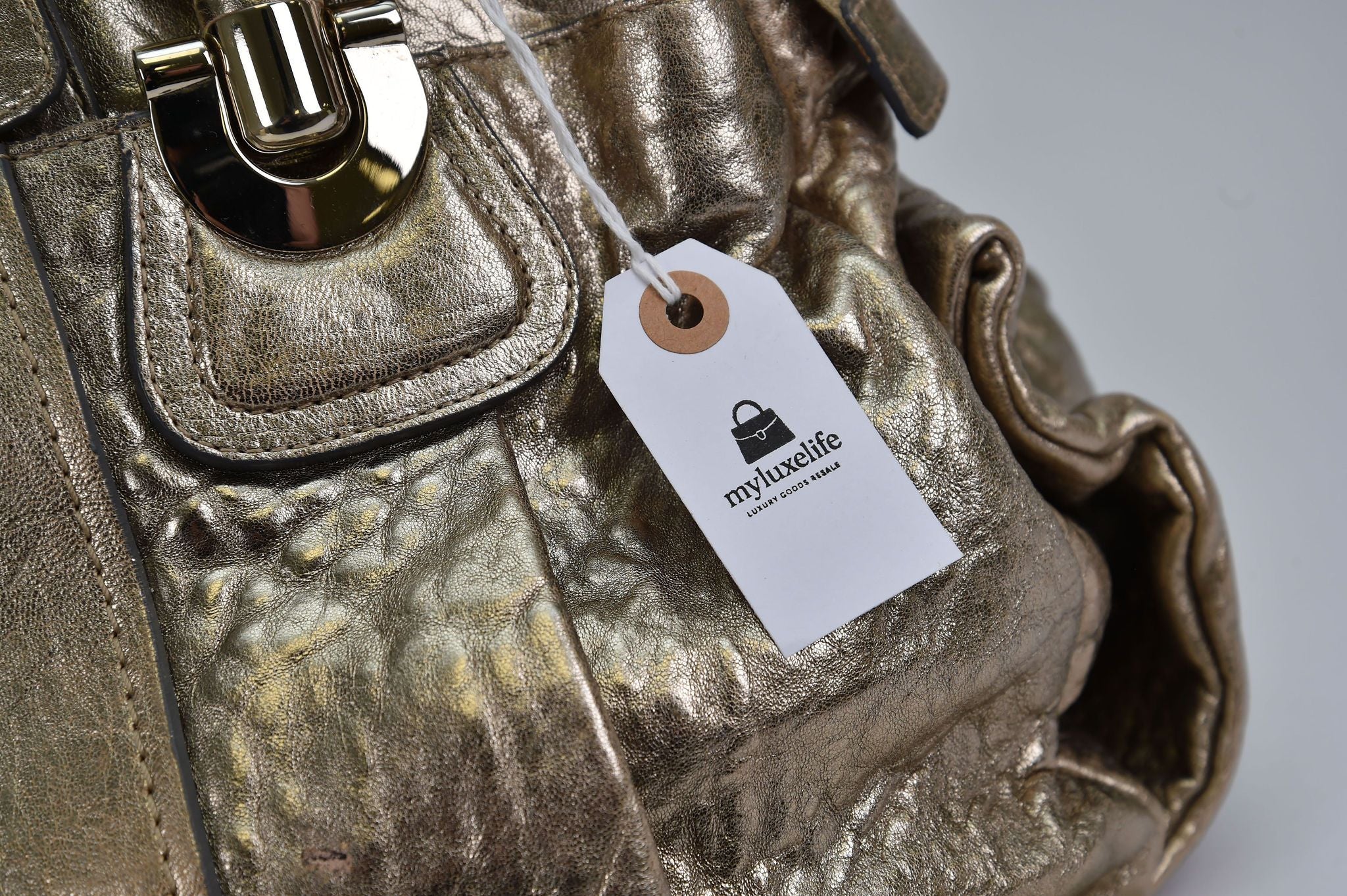 Chloé Bay-style Metallic Satchel (possibly 'Heloise' or 'Bay' silhouette) - Image 4