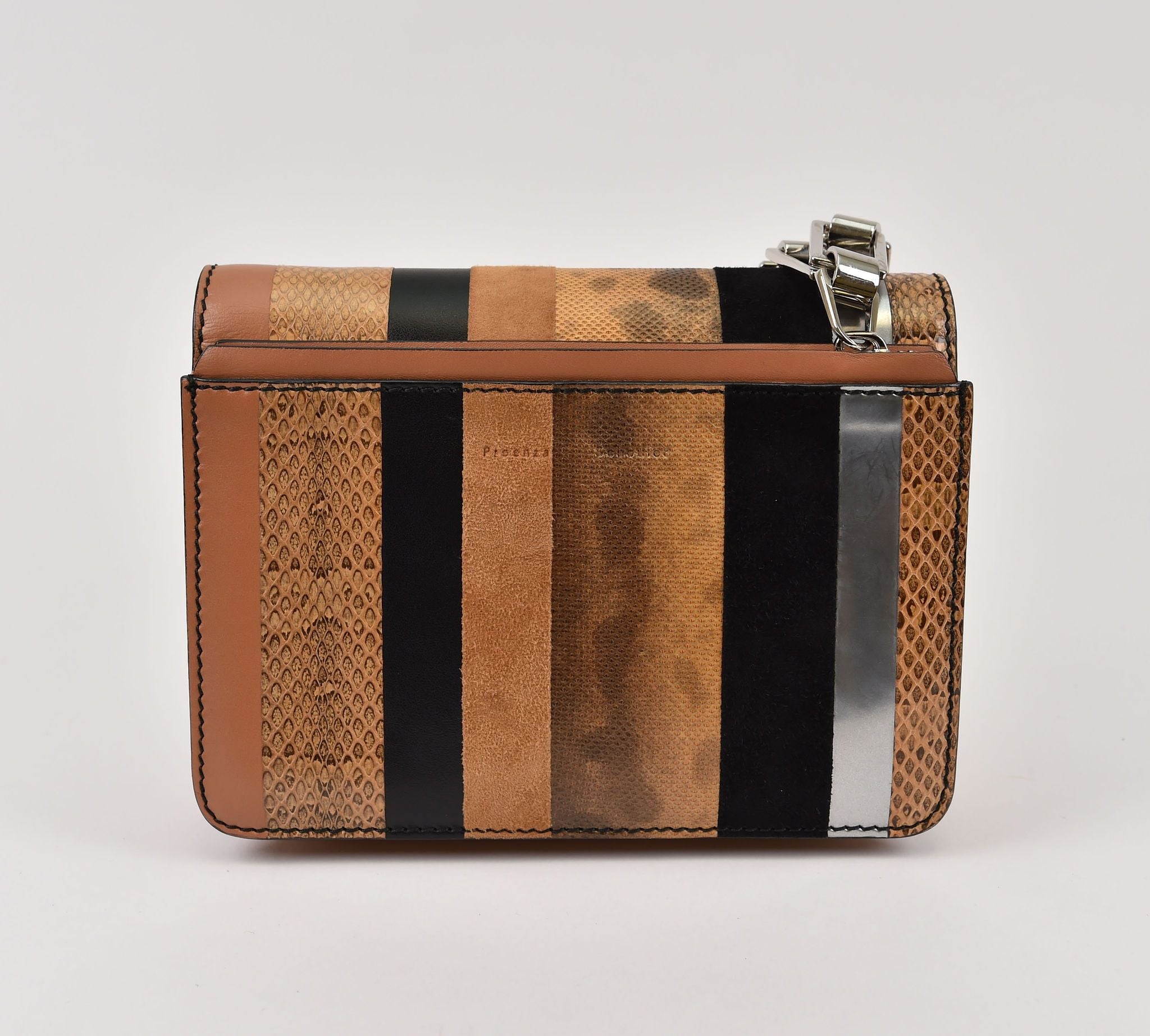 Proenza Schouler PS1 Wallet-on-Chain / Mini Pouch (Striped Patchwork) - Image 1