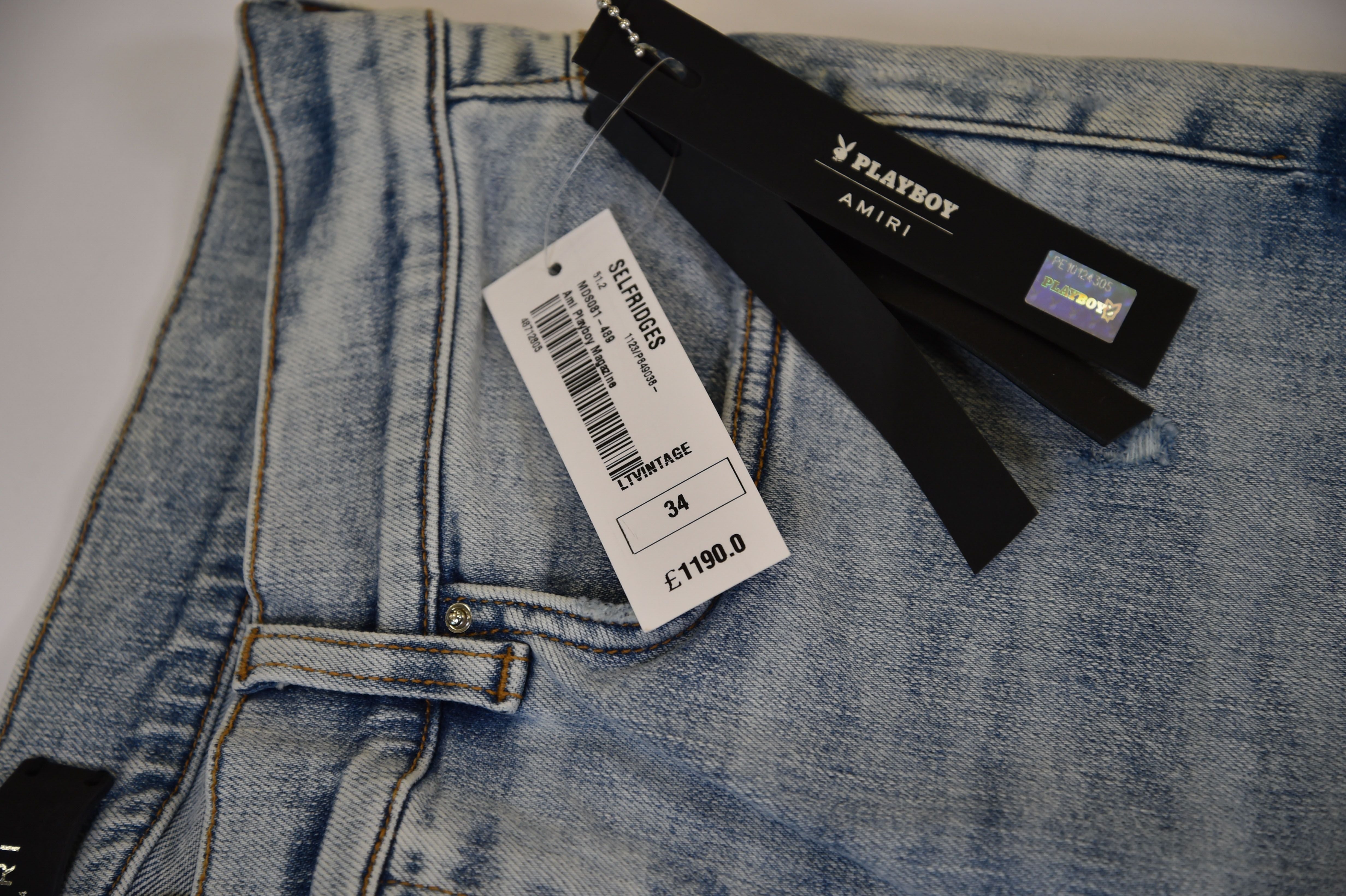 Amiri x Playboy Playboy Collaboration Distressed Denim Jeans - Image 1