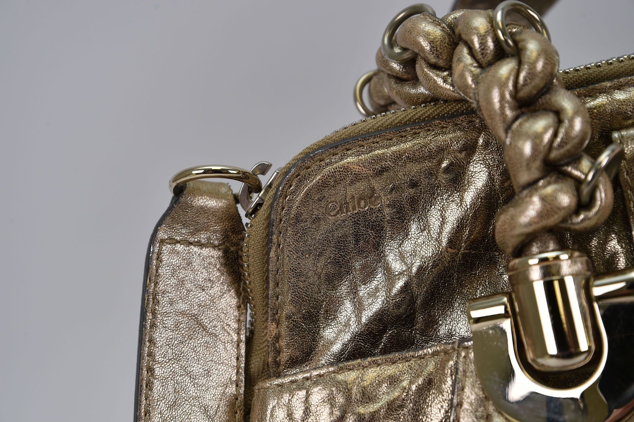 Chloé Bay-style Metallic Satchel (possibly 'Heloise' or 'Bay' silhouette) - Image 1