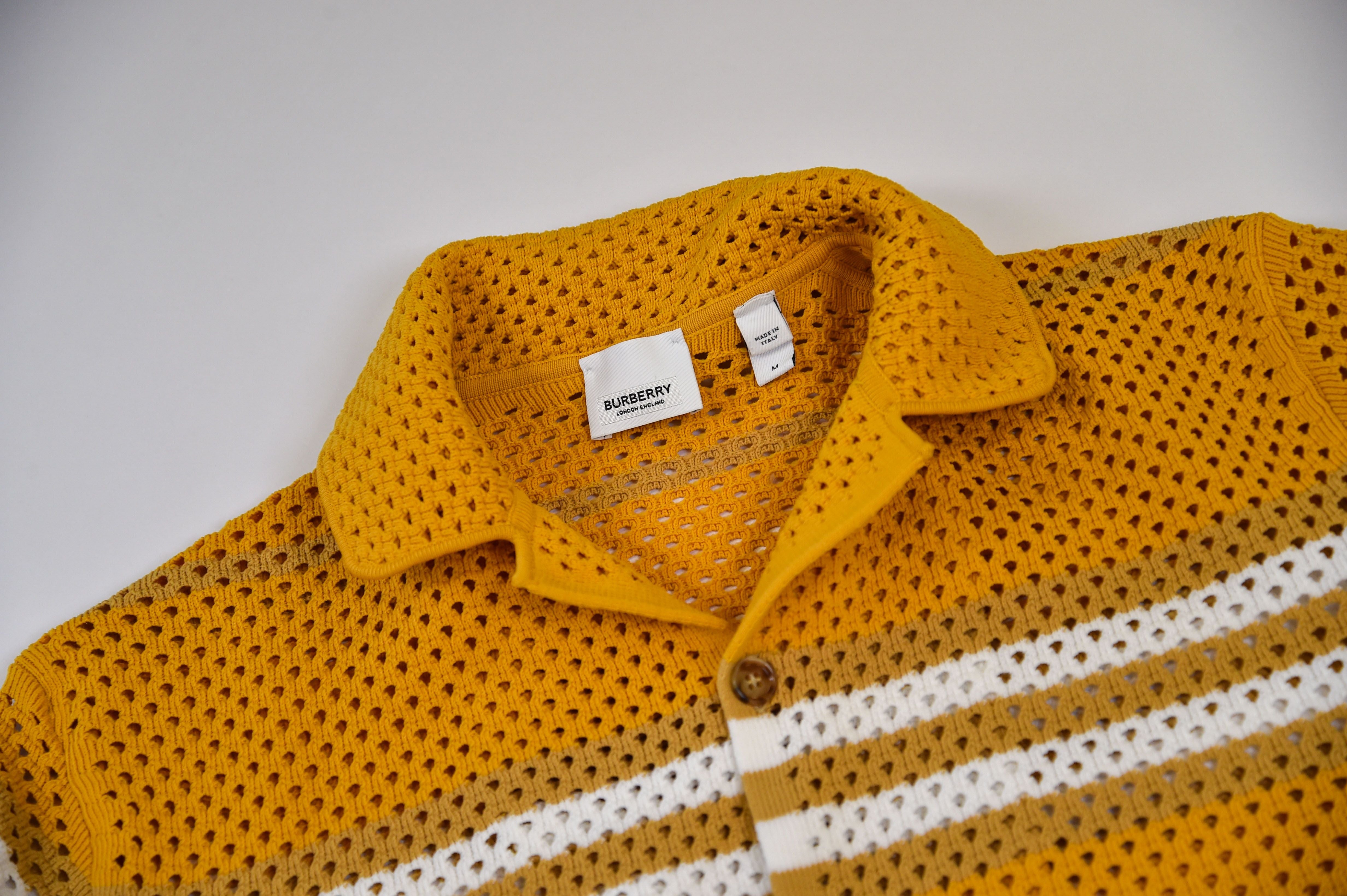 Burberry Crochet-Knit Short-Sleeve Shirt - Image 2