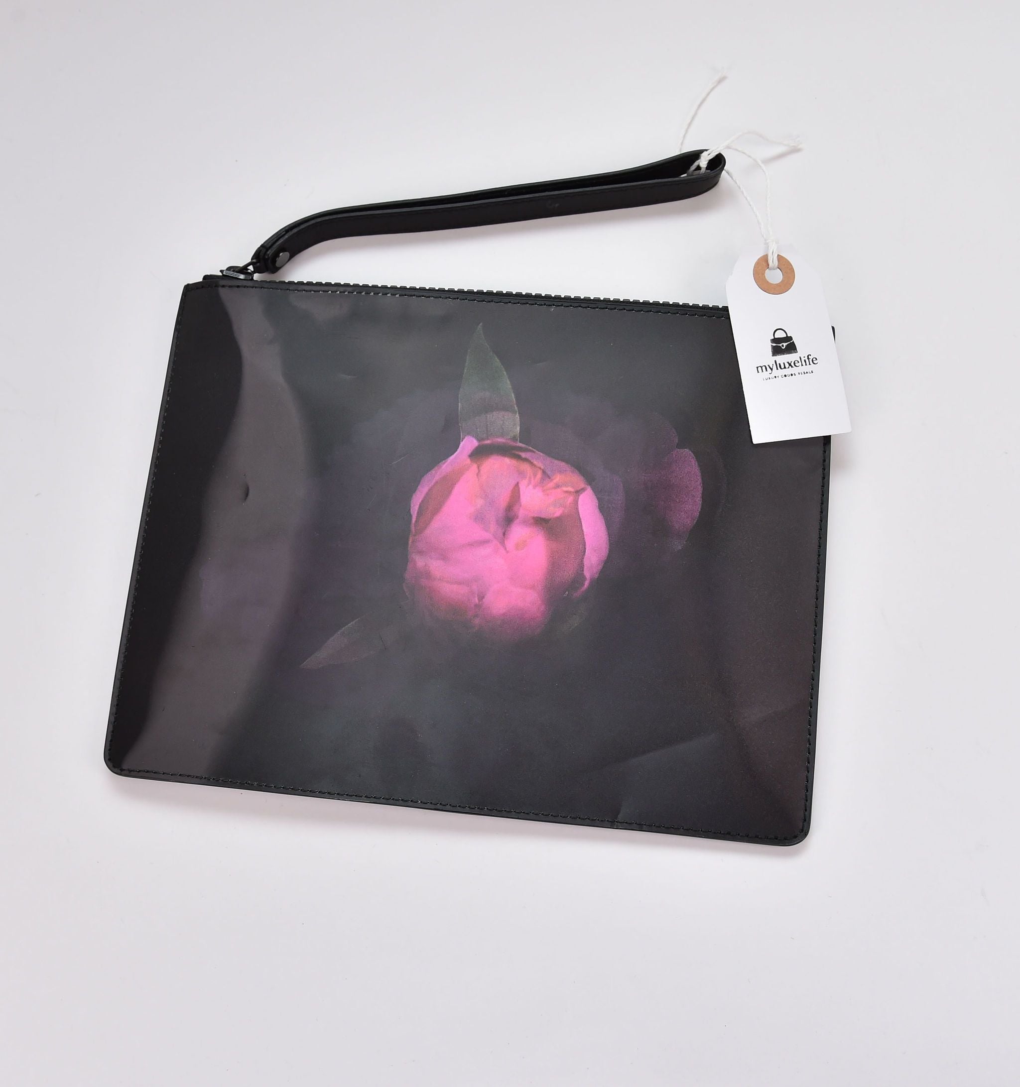 Unknown Photo-print zip pouch/clutch with wristlet strap - Image 1