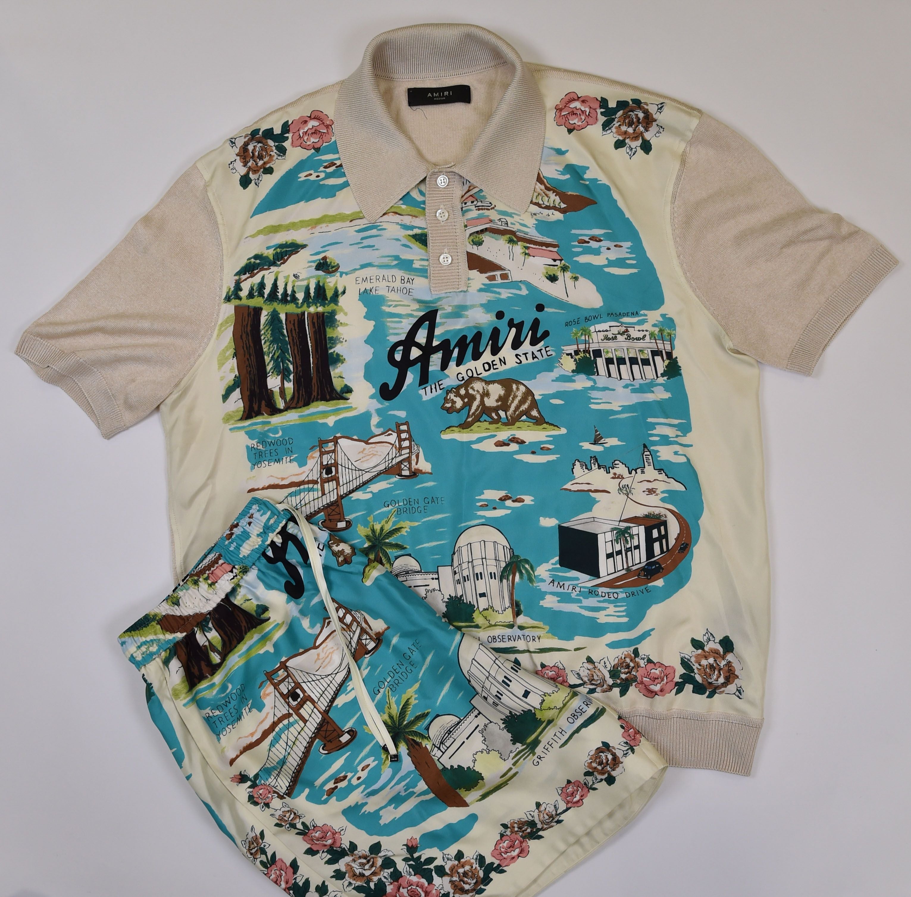 Amiri The Golden State - California Souvenir Print Polo - Image 1