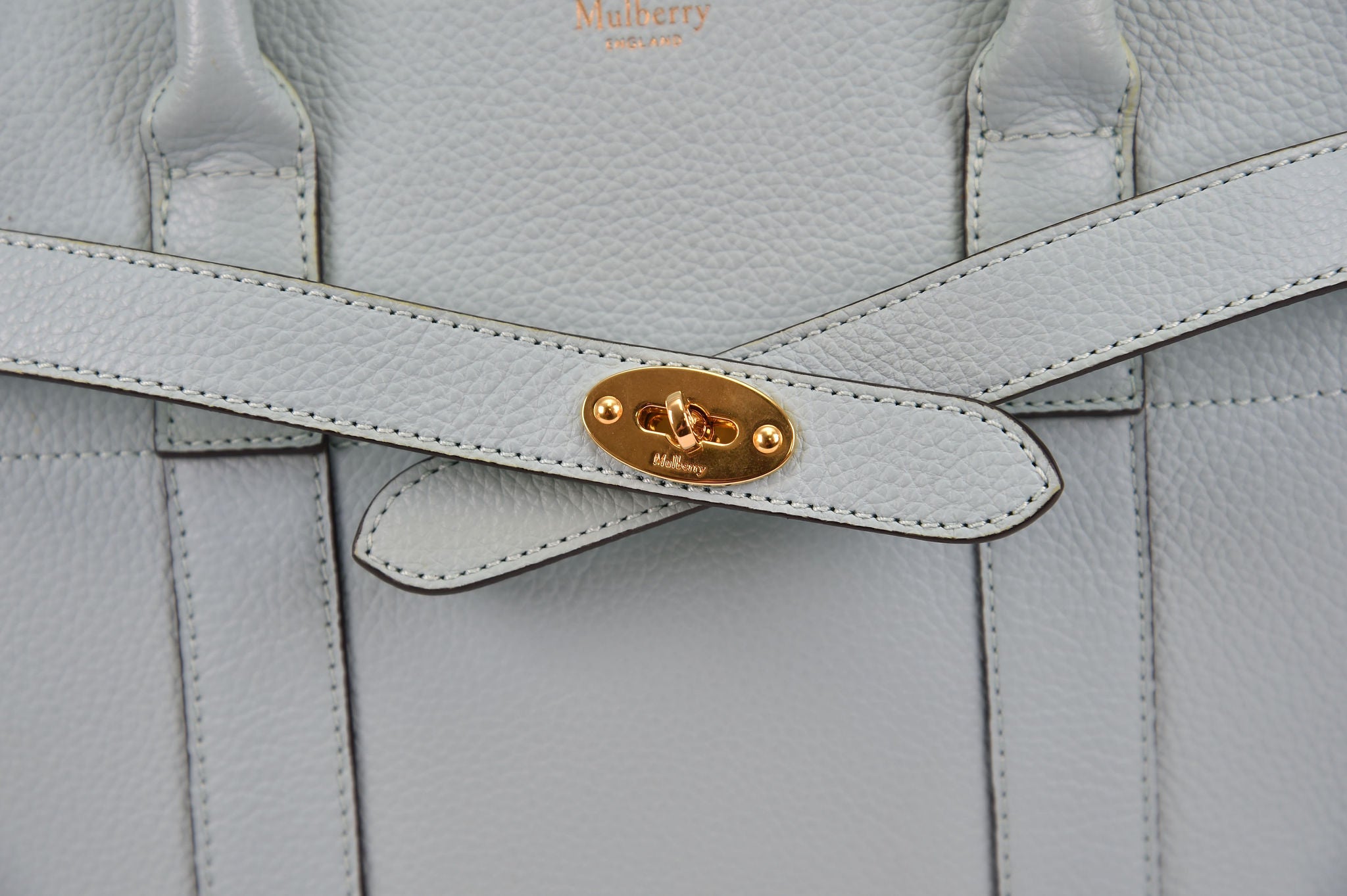 Pristine Mulberry Bayswater Bag in Duck Egg